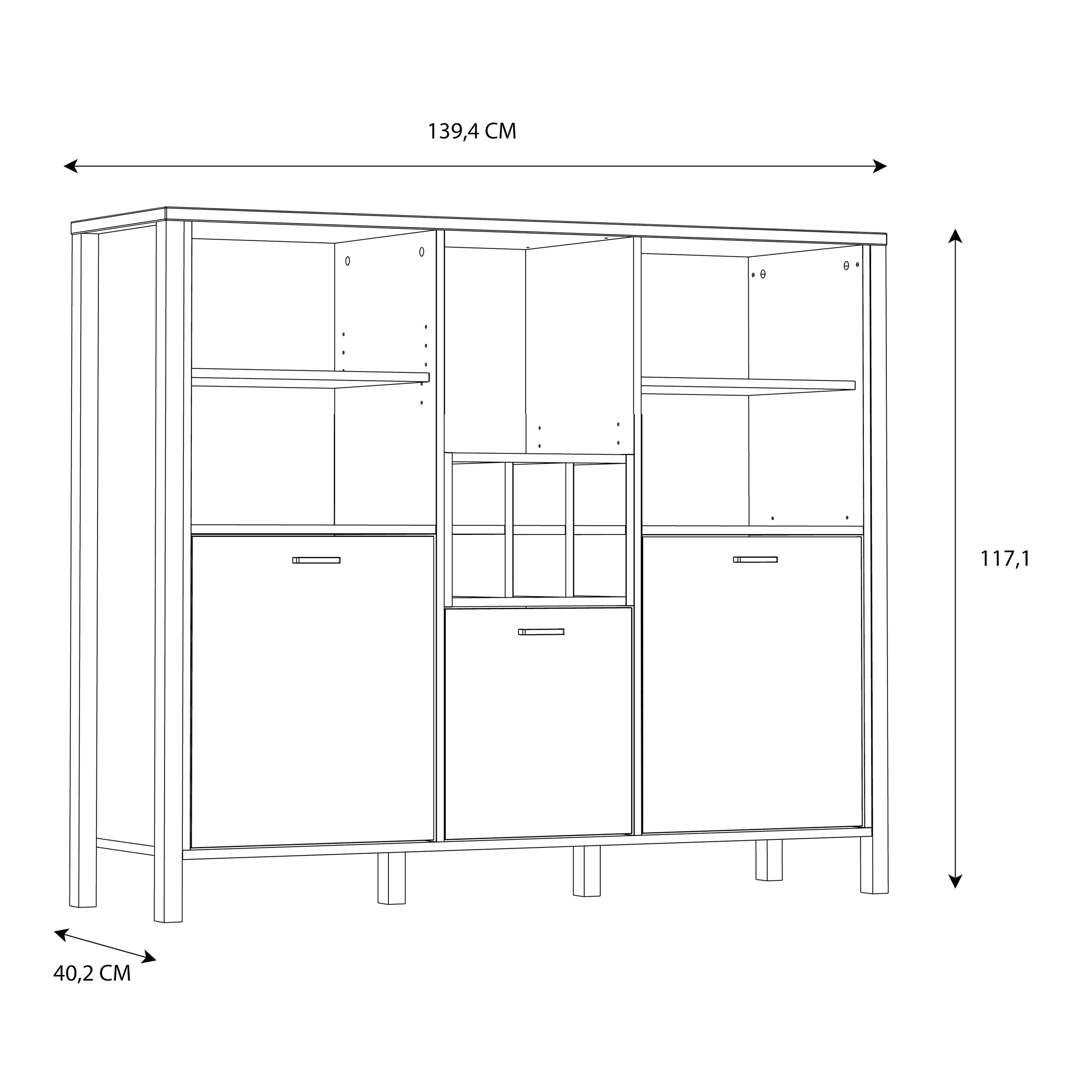 High Rock Shelf Unit in Matt Black/Riviera Oak – FTG, view 10