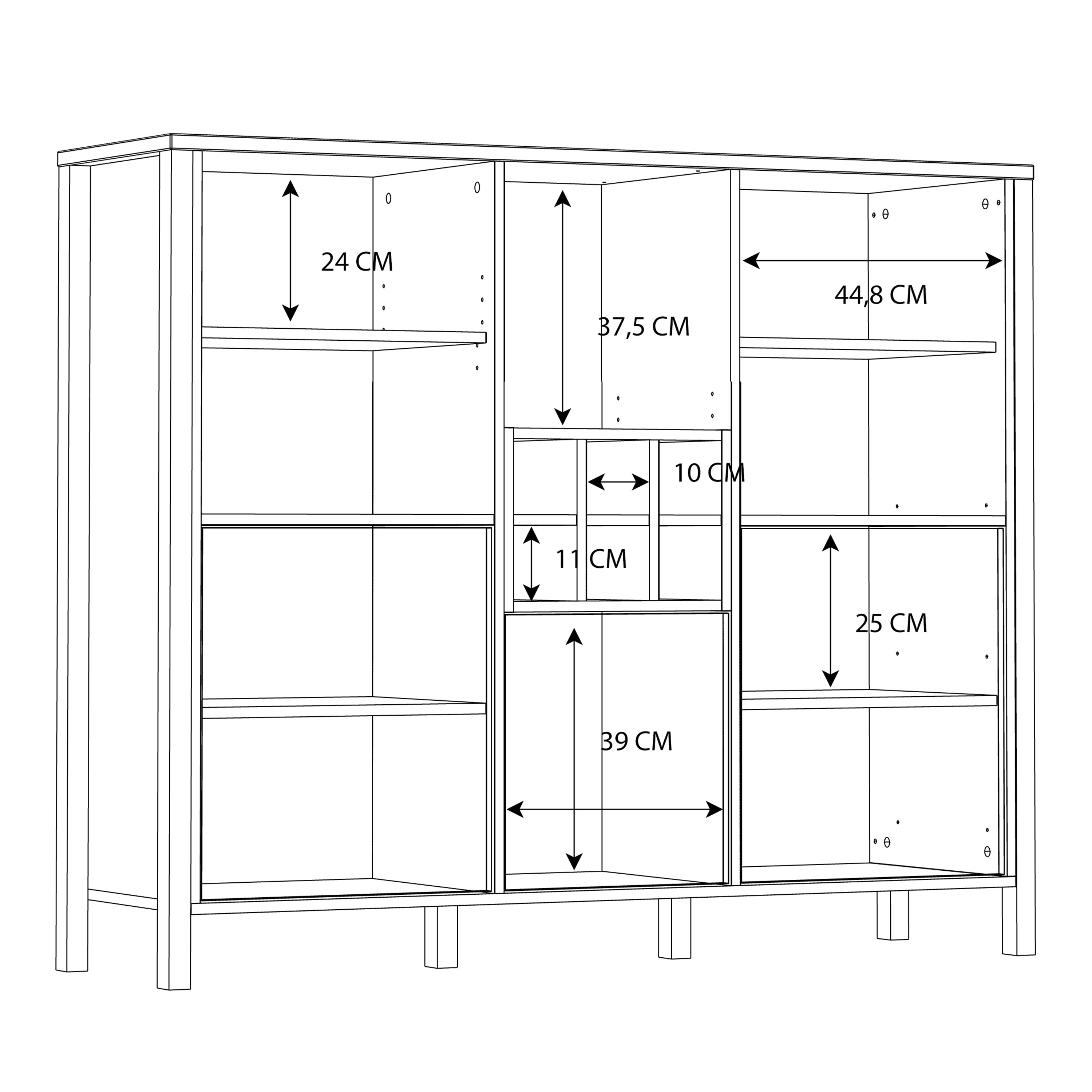 High Rock Shelf Unit in Matt Black/Riviera Oak – FTG, view 11