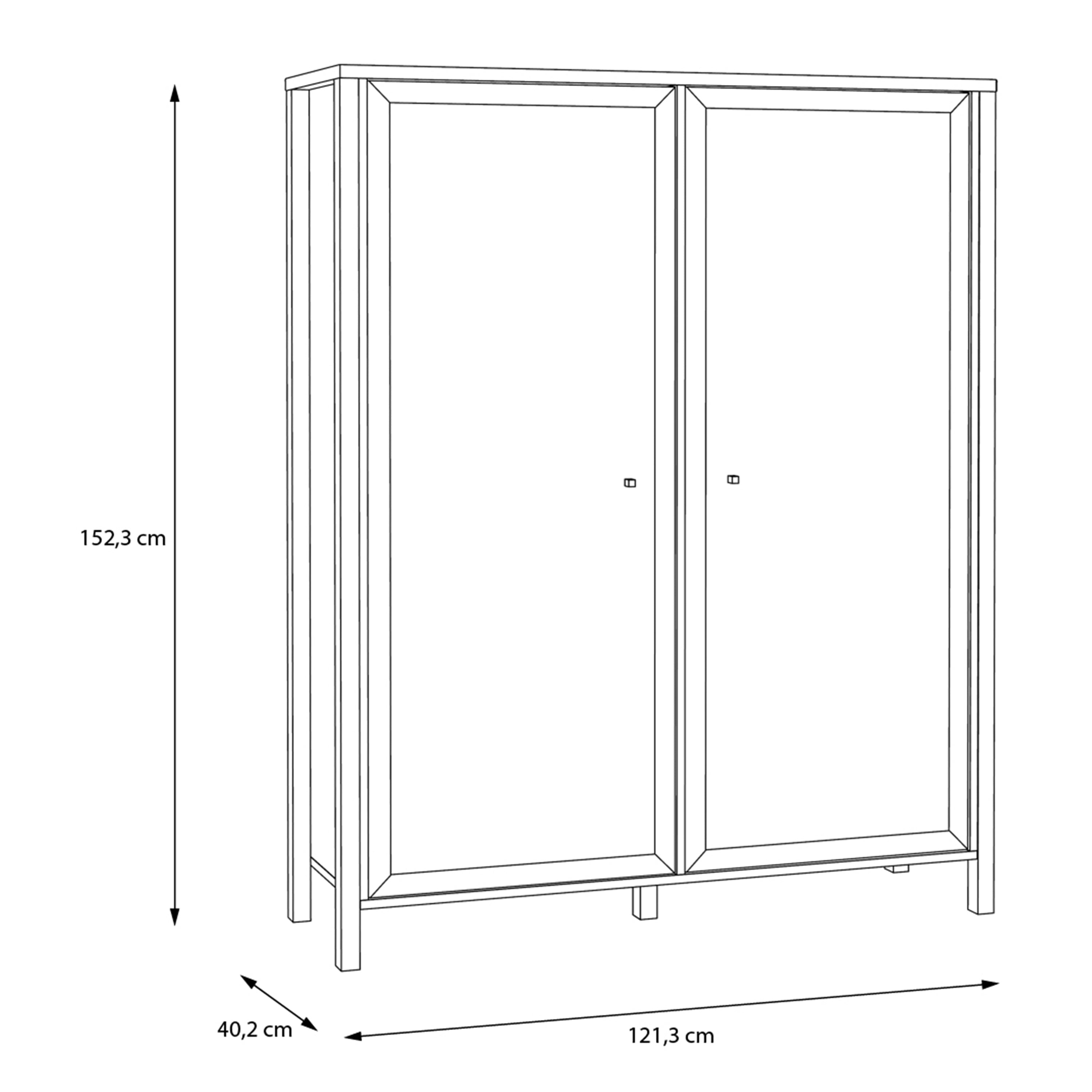 High Rock Extra Wide Display Cabinet in Matt Black/Riviera Oak – FTG, view 10