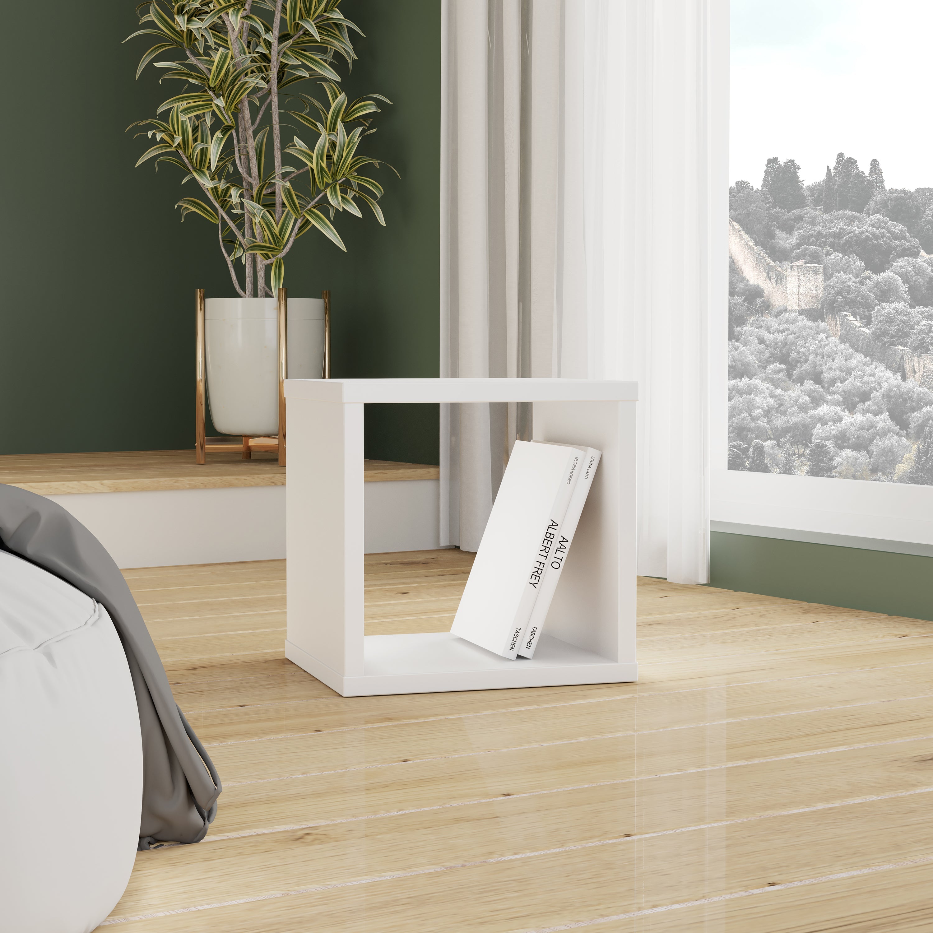 Mauro Singular Storage Unit in White High Gloss/White – FTG, view 6
