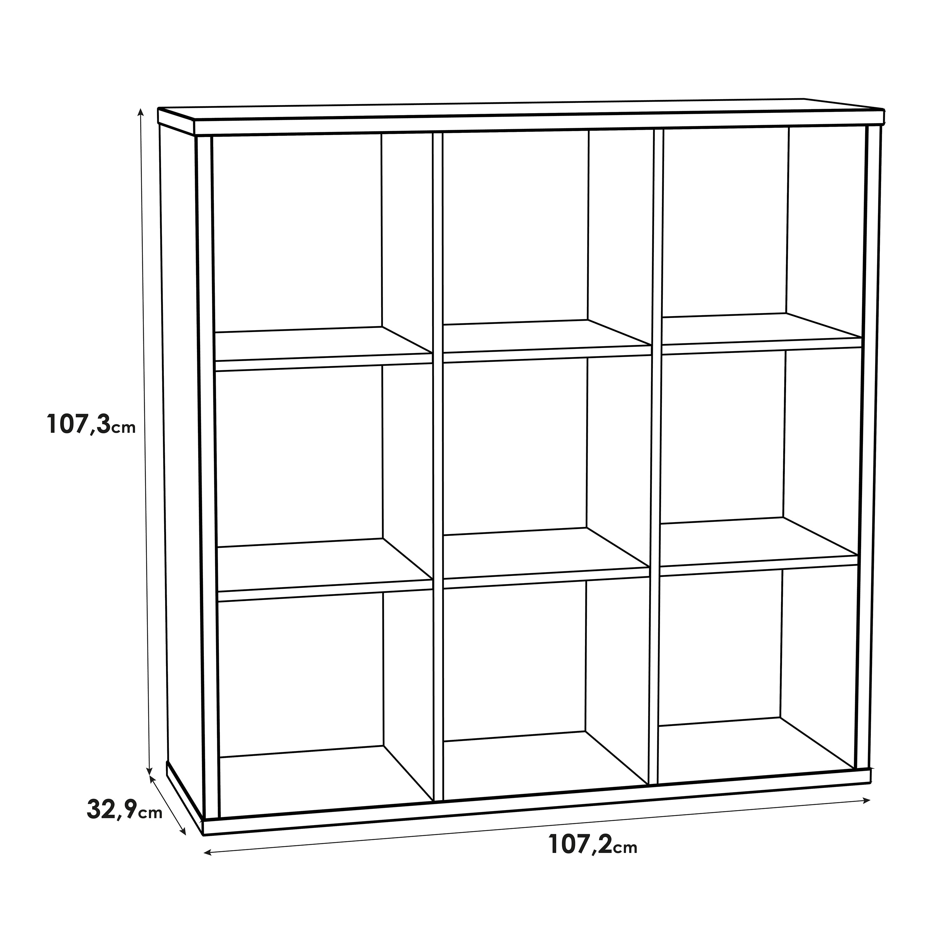 Mauro 3x3 Storage Unit in Matt White – FTG, view 7