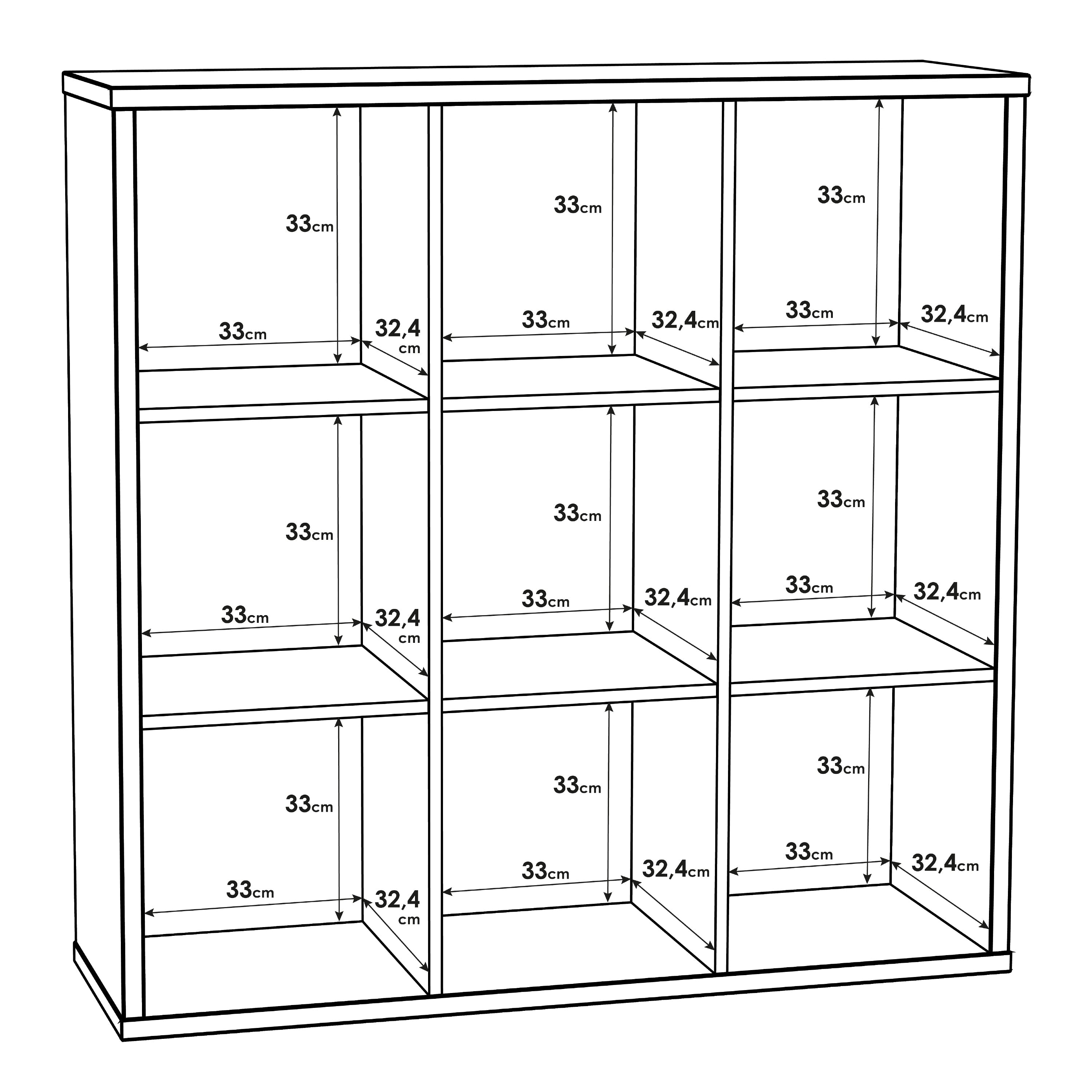 Mauro 3x3 Storage Unit in Matt White – FTG, view 8
