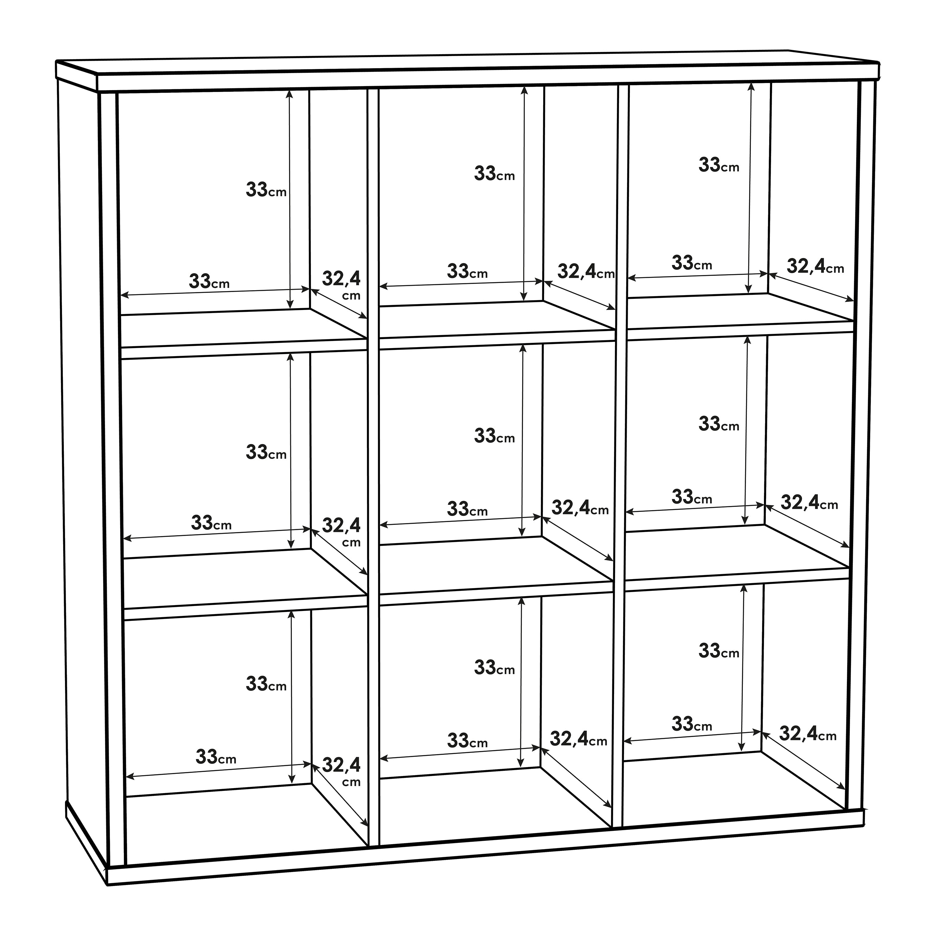 Mauro 3x3 Storage Unit in Sonoma Oak – FTG, view 6