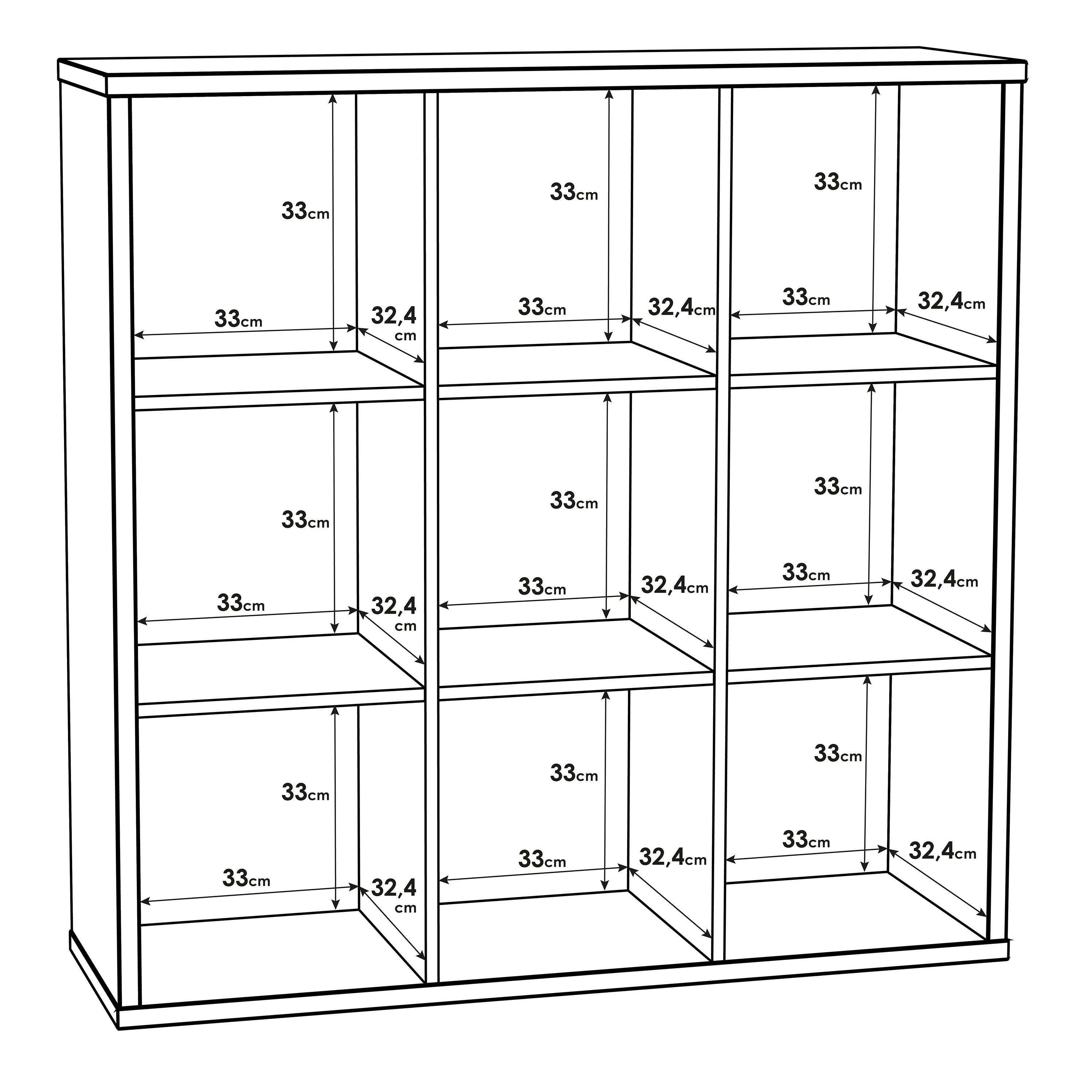 Mauro 3x3 Storage Unit in Concrete Grey – FTG, view 4