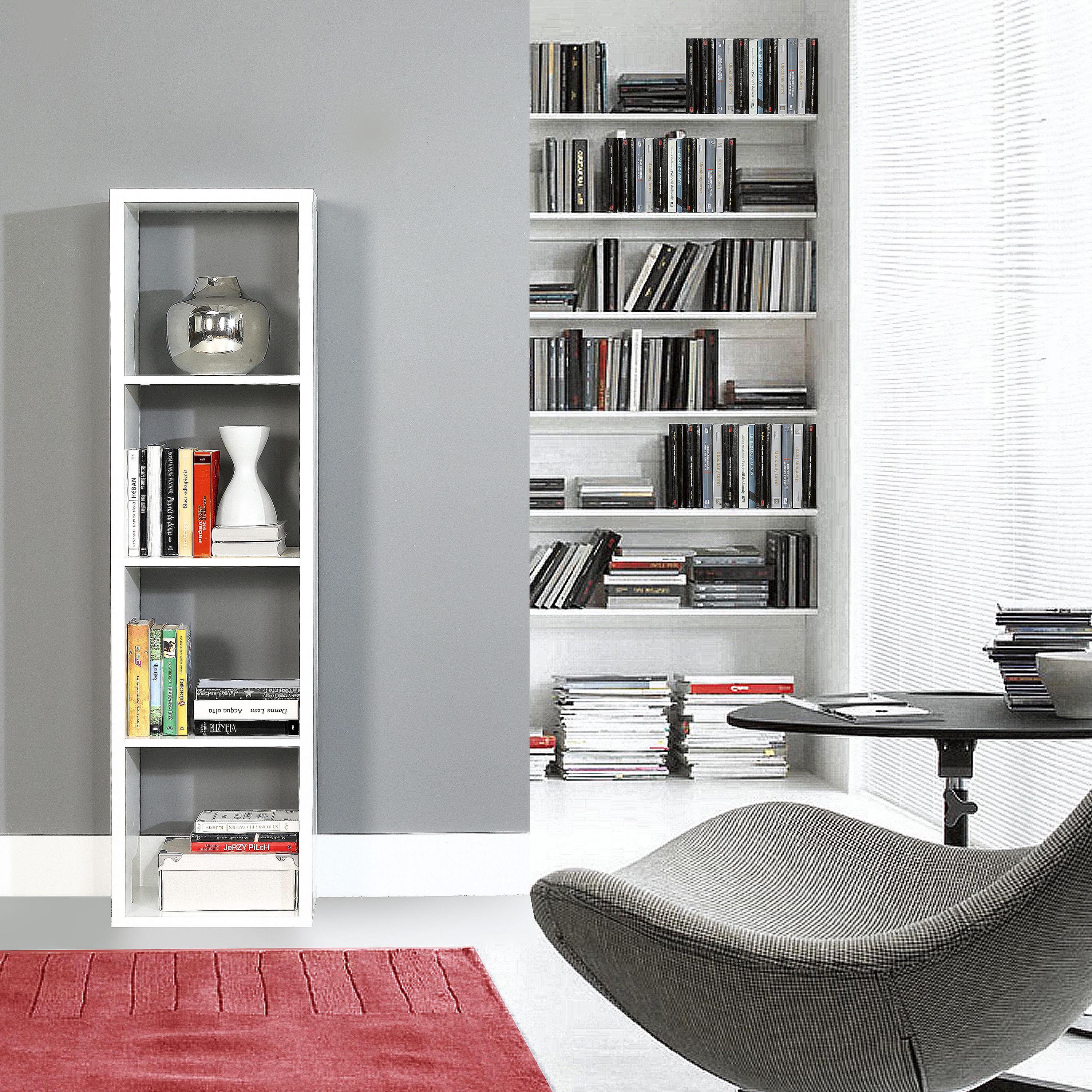 Mauro 3 Shelves Storage Unit in Matt White – FTG, view 4