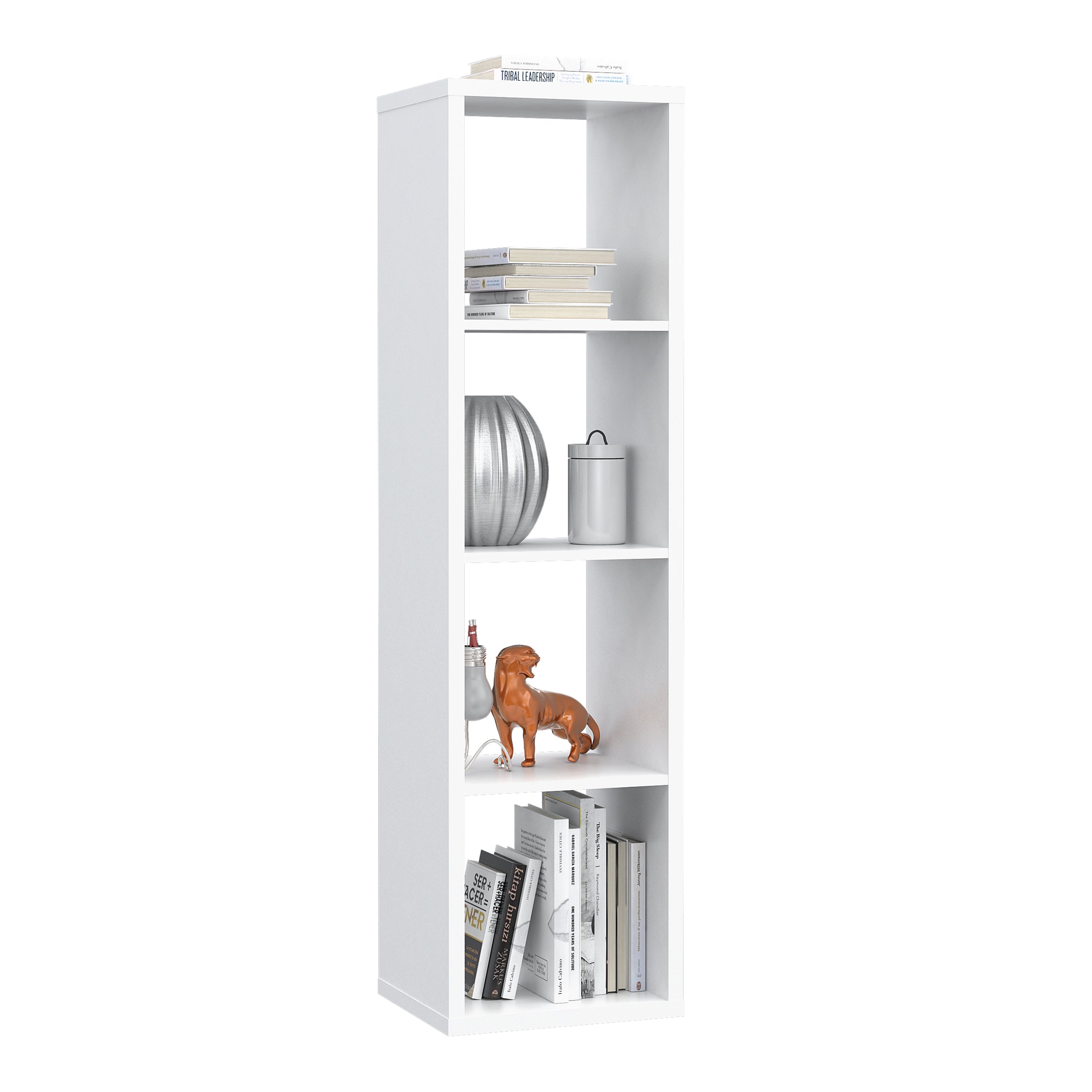 Mauro 3 Shelves Storage Unit in Matt White – FTG, view 5