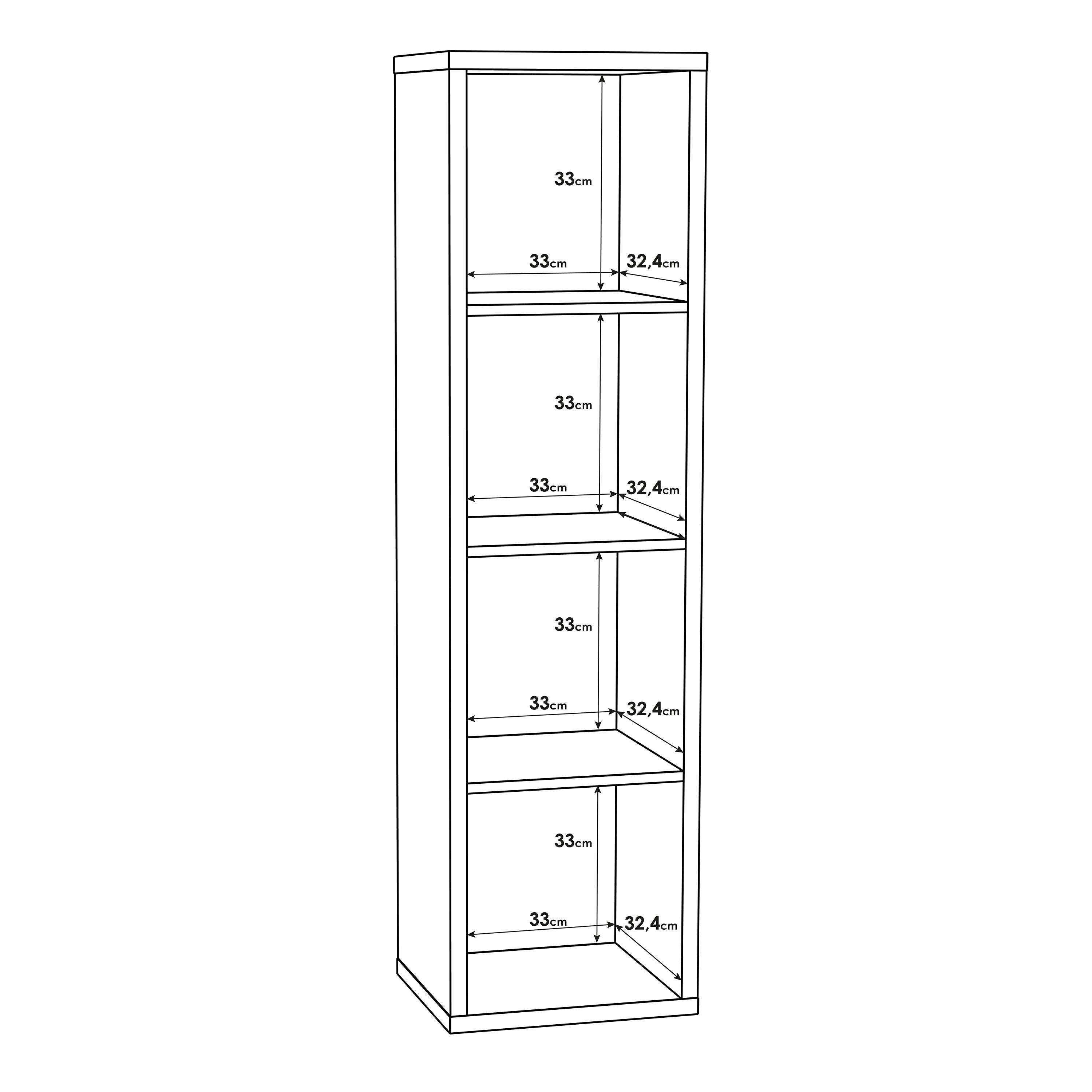 Mauro 3 Shelves Storage Unit in Matt White – FTG, view 8
