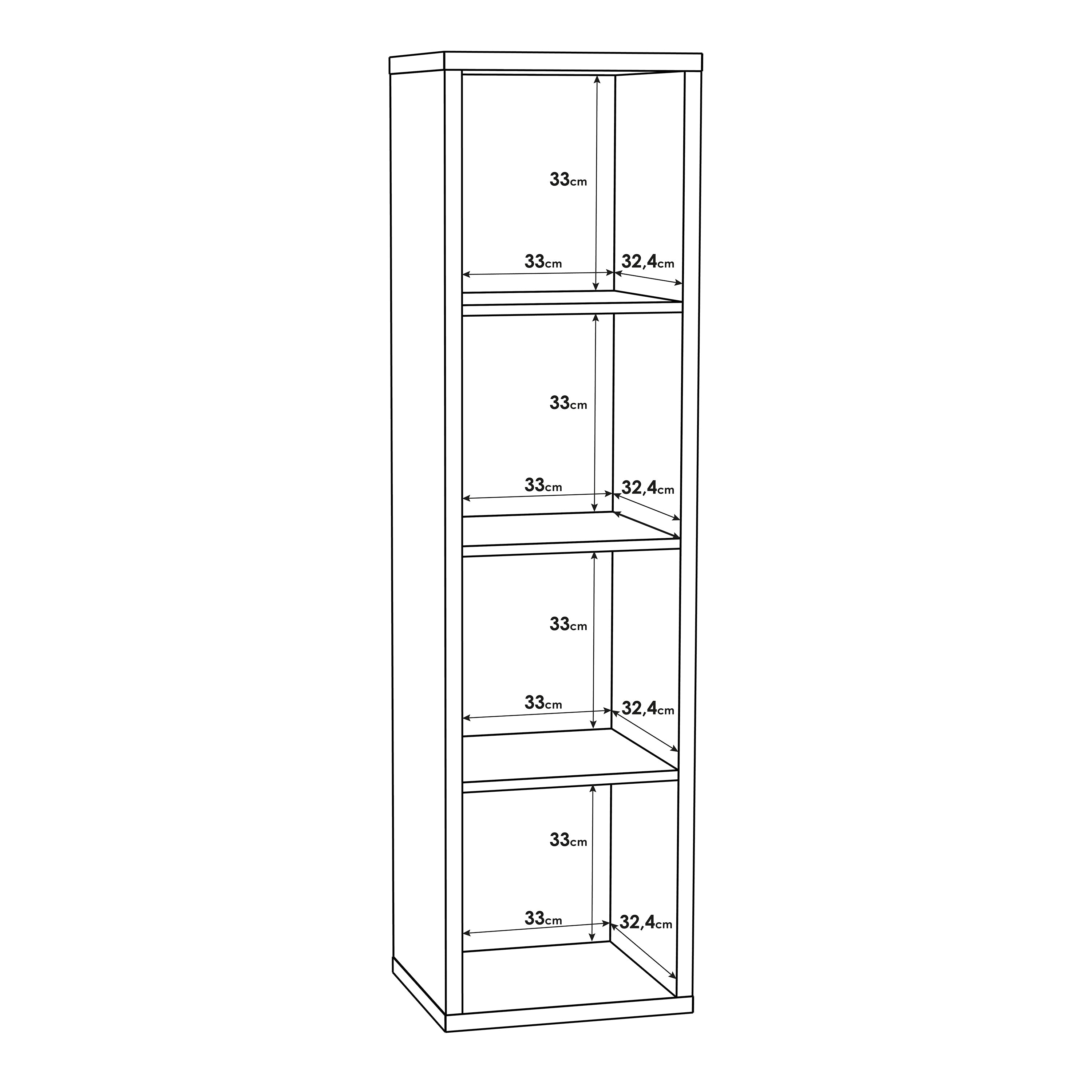 Mauro 3 Shelves Storage Unit in Sonoma Oak – FTG, view 7