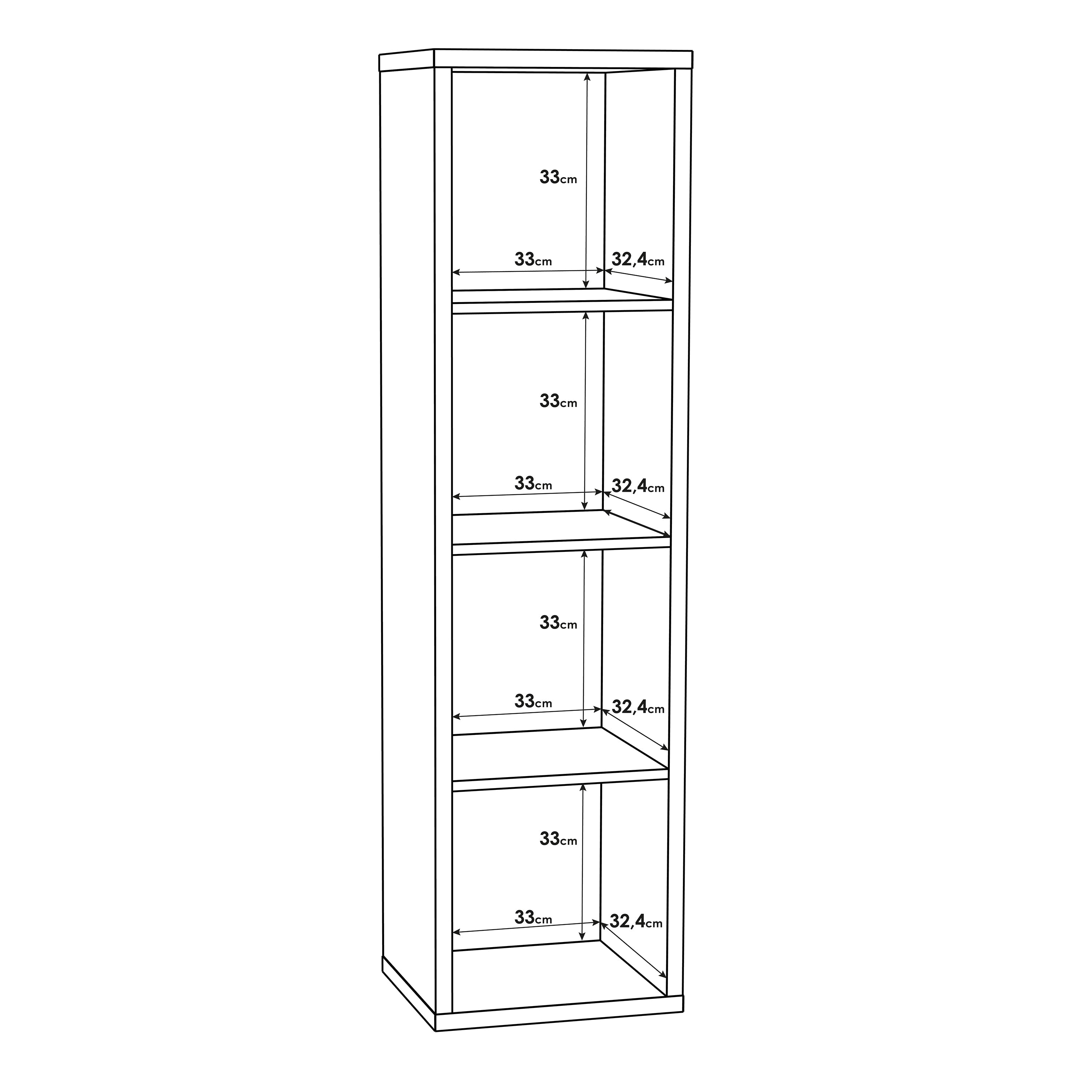 Mauro 3 Shelves Storage Unit in Sand Oak – FTG, view 6