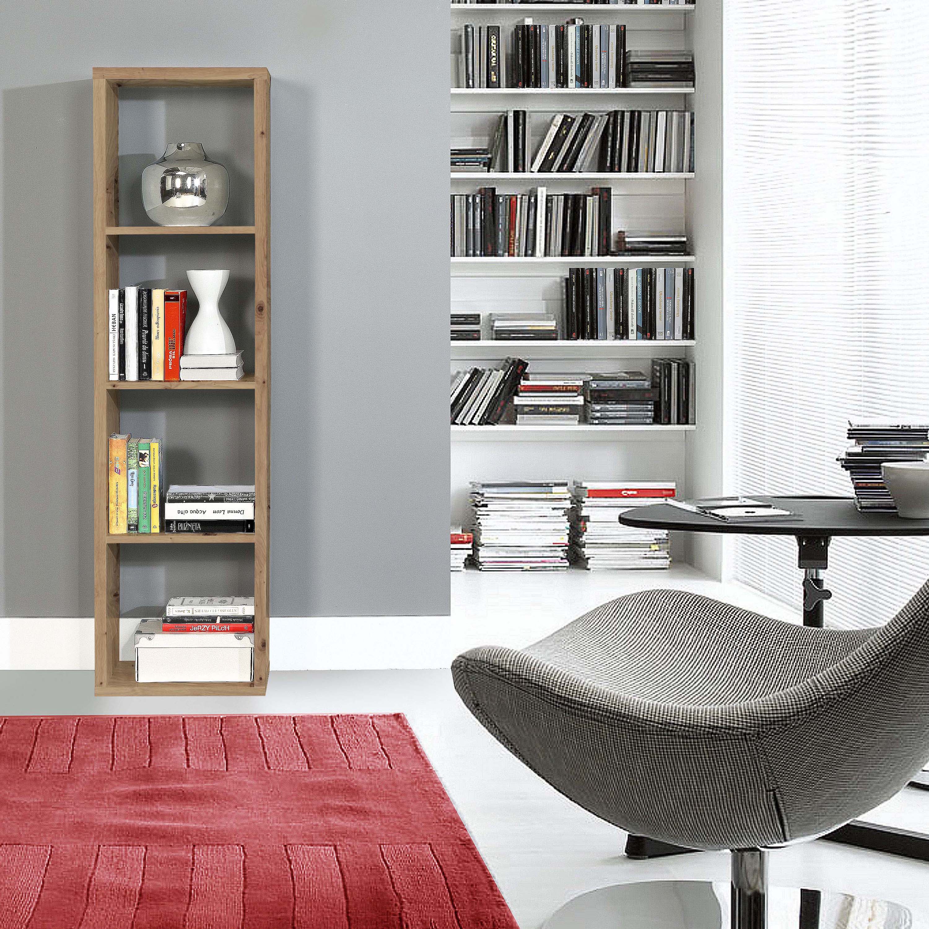 Mauro 3 Shelves Storage Unit in Artisan Oak – FTG, view 3