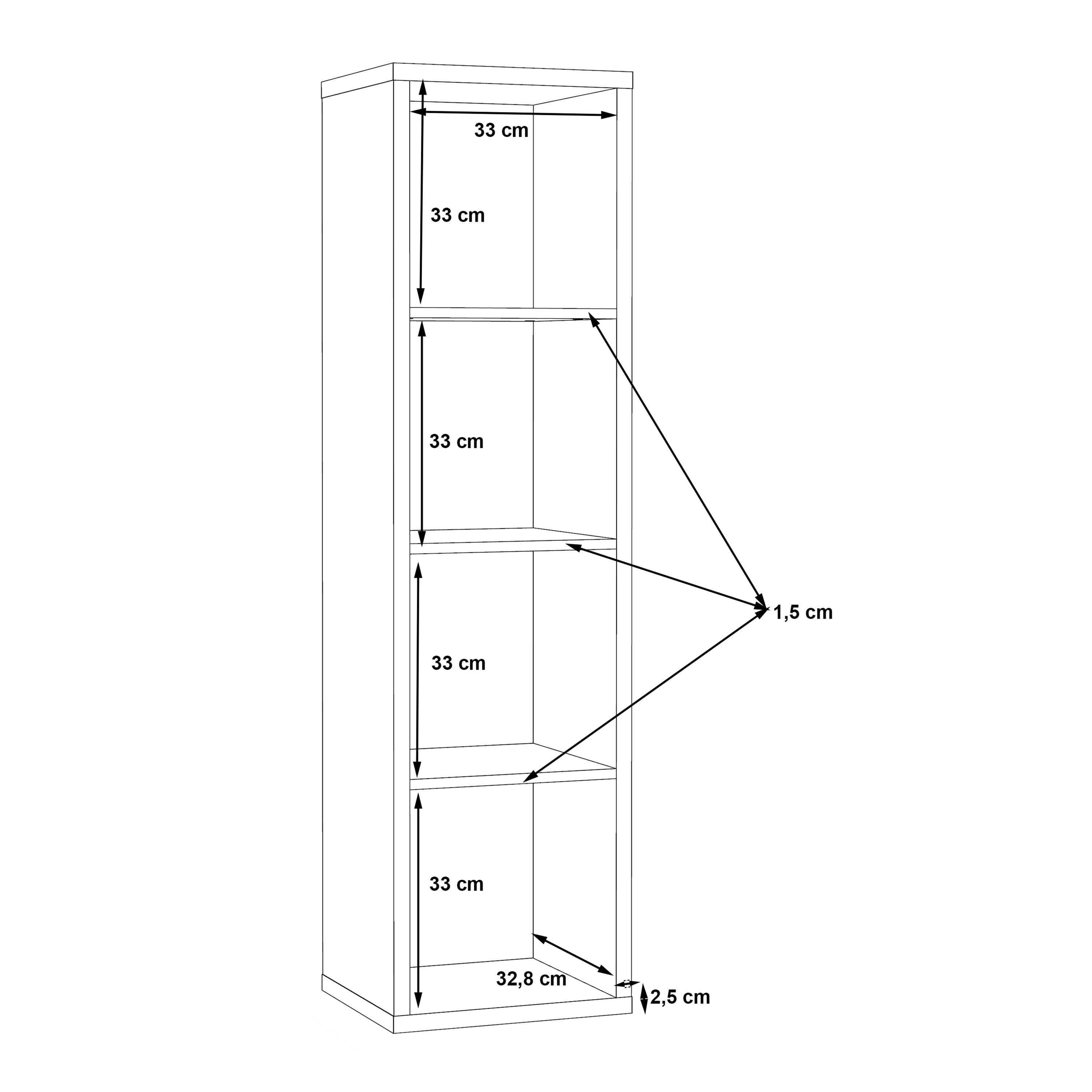 Mauro 3 Shelves Storage Unit in Matt Black – FTG, view 8