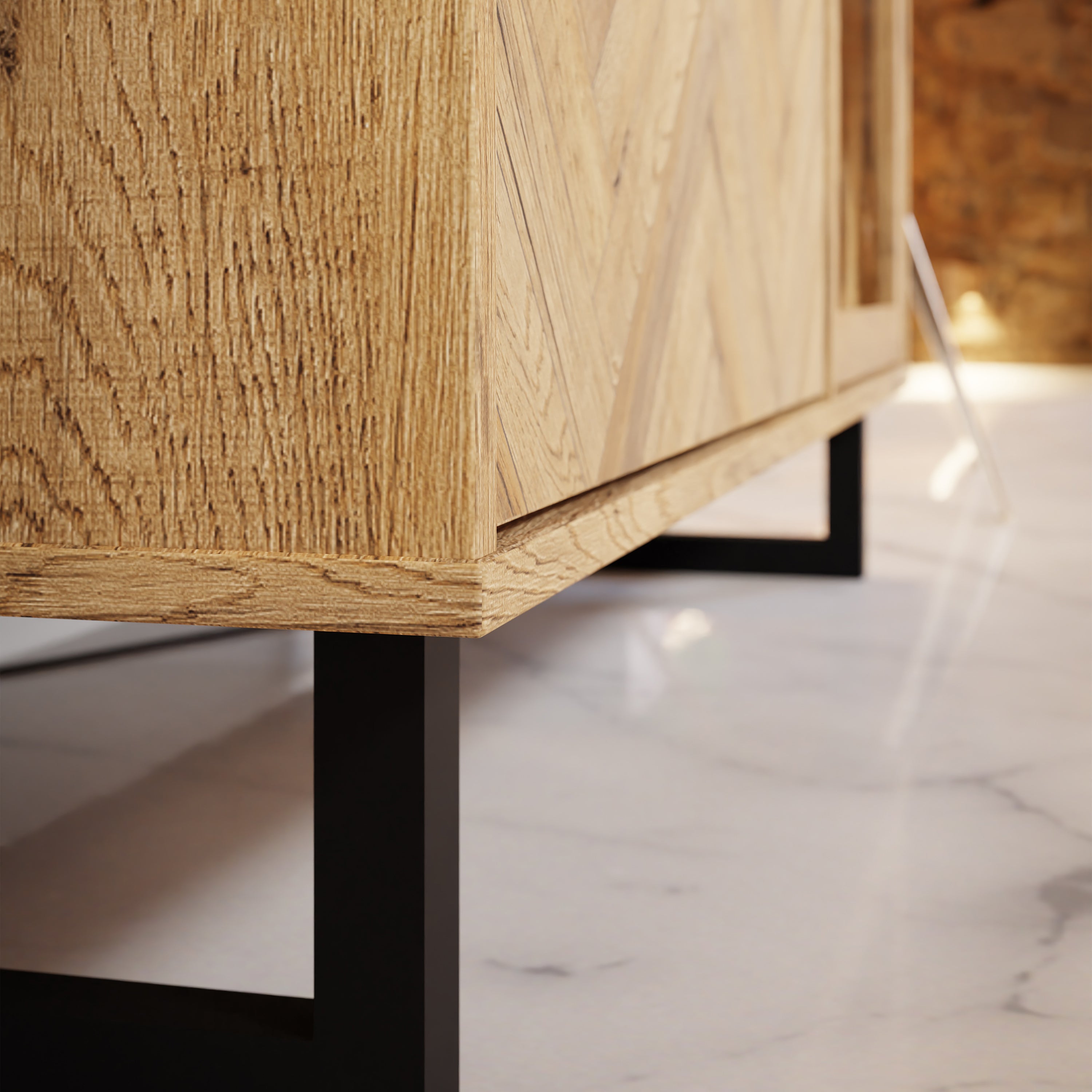 Nikomedes Sideboard in Spica Oak/Matt Black/Bartex Oak – FTG, view 8