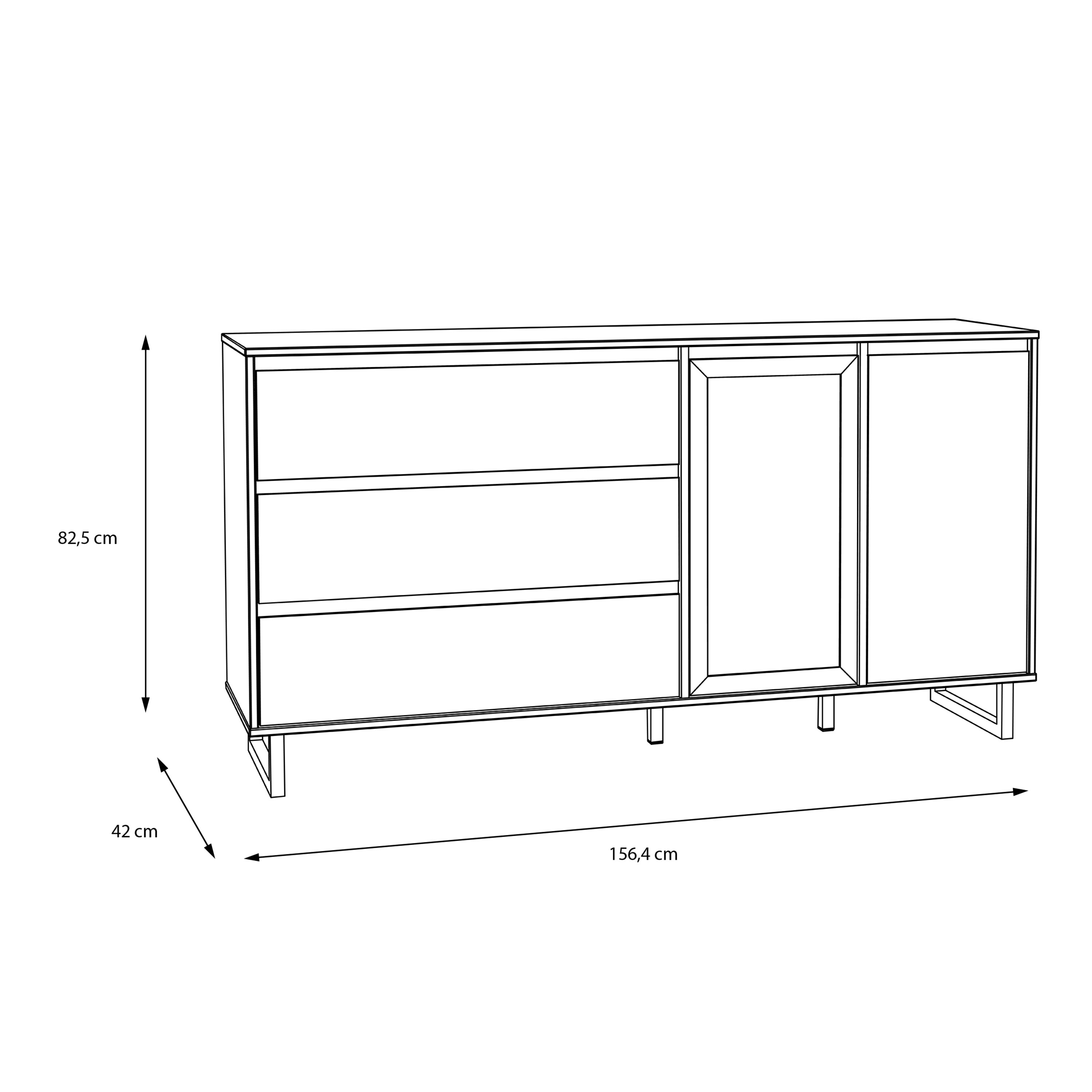 Nikomedes Sideboard in Spica Oak/Matt Black/Bartex Oak – FTG, view 9