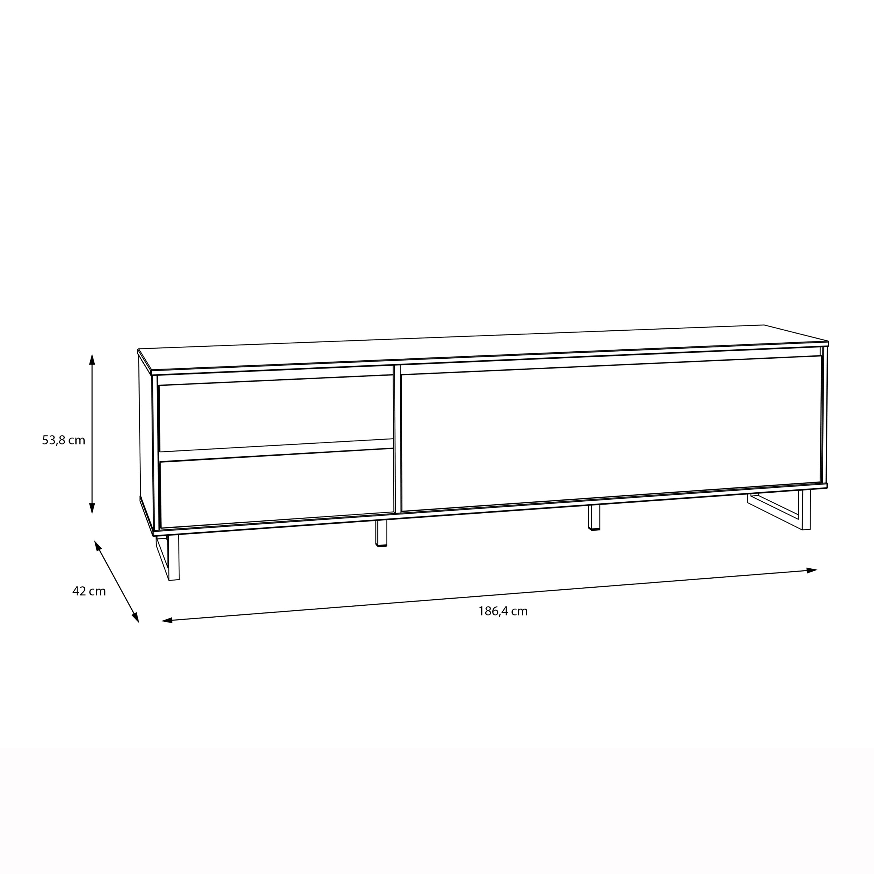 Nikomedes TV Unit in Spica Oak/Matt Black/Bartex Oak – FTG, view 8