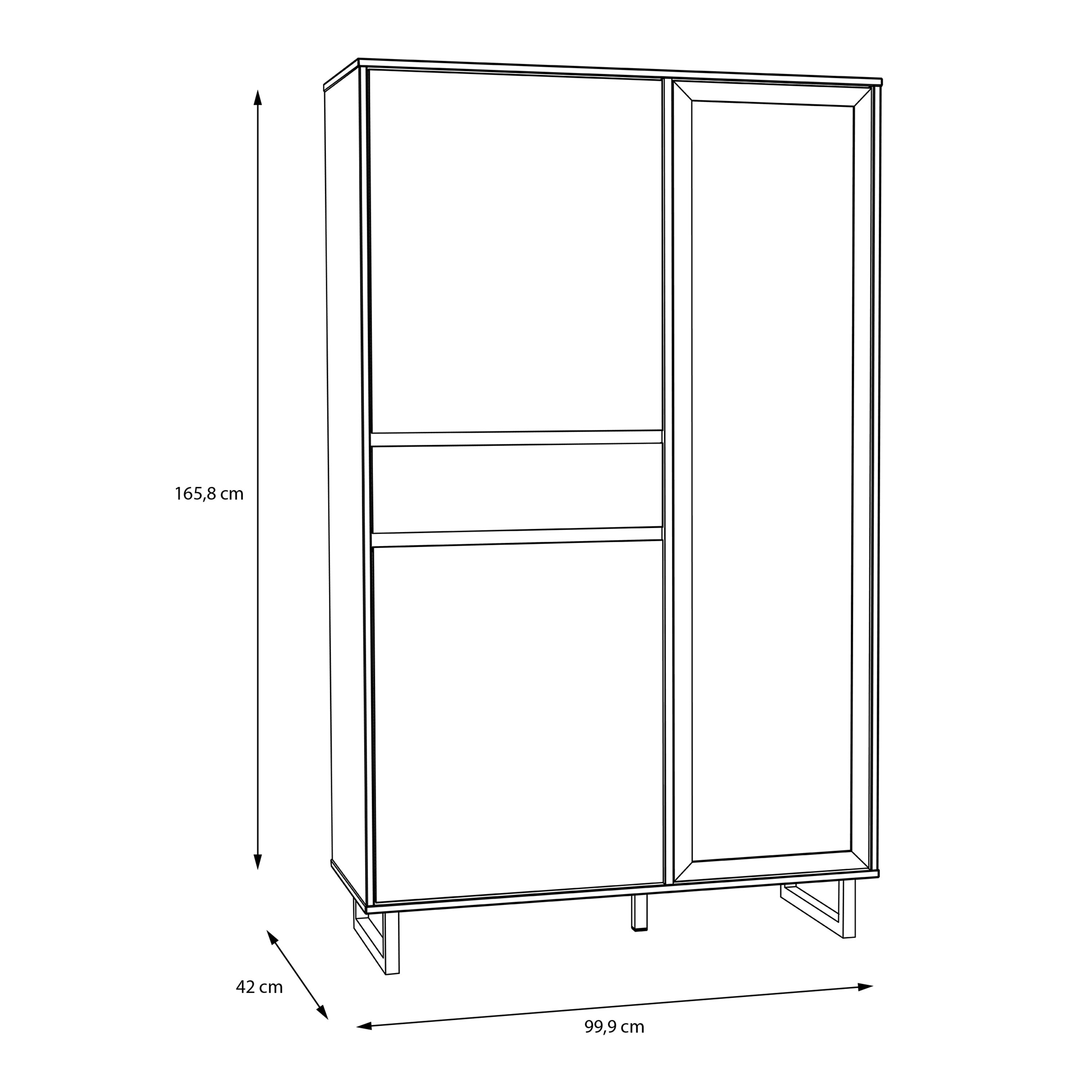 Nikomedes Display Cabinet in Spica Oak/Matt Black/Bartex Oak – FTG, view 8