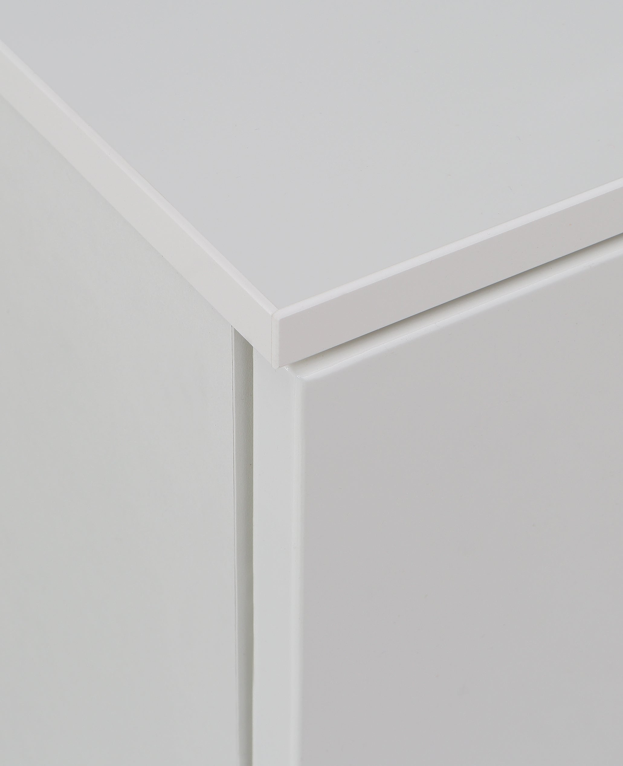 Sienna Wide Chest of 4 Drawers and 2 Doors in White/White High Gloss – FTG, view 8