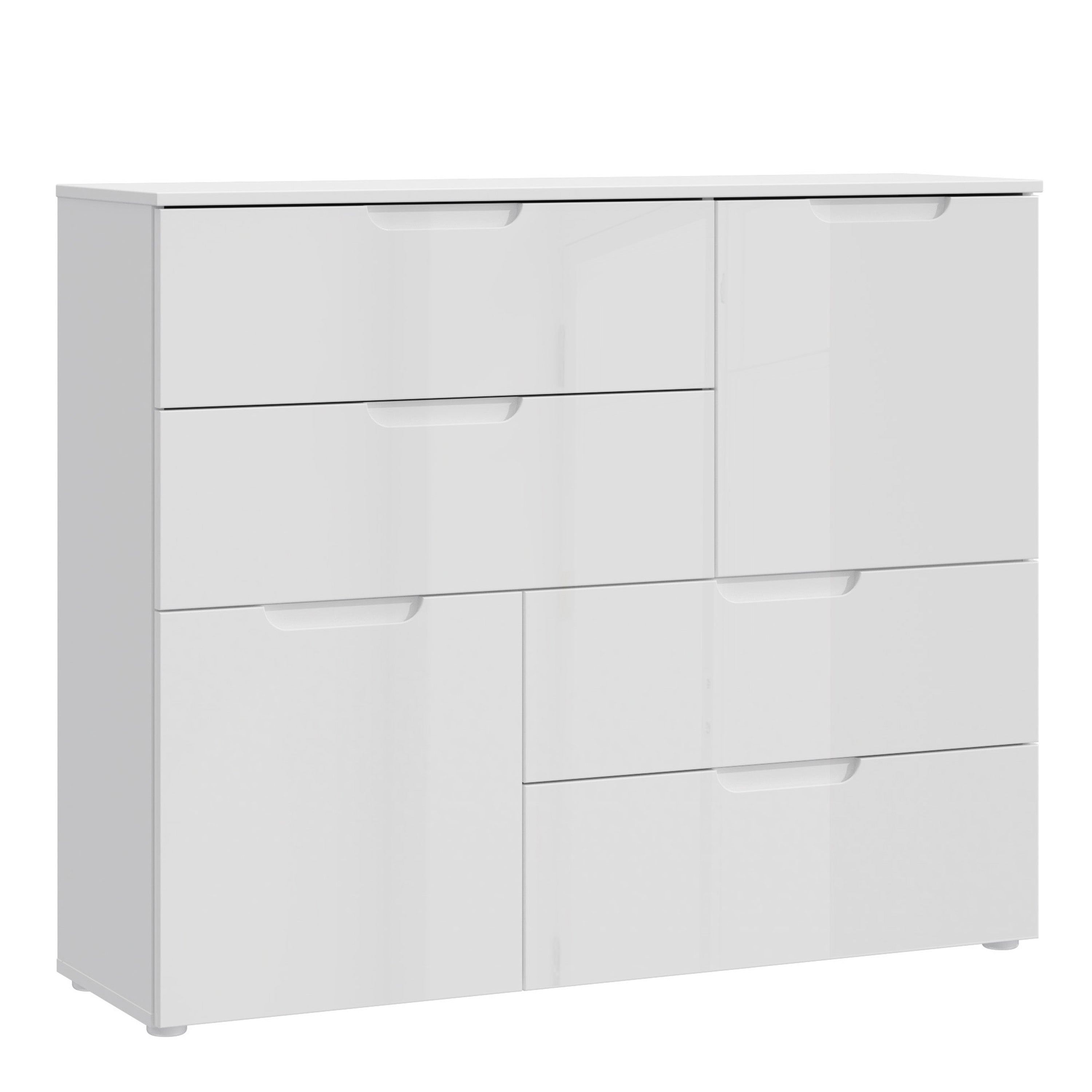 Sienna Abstract Chest of in White/White High Gloss – FTG