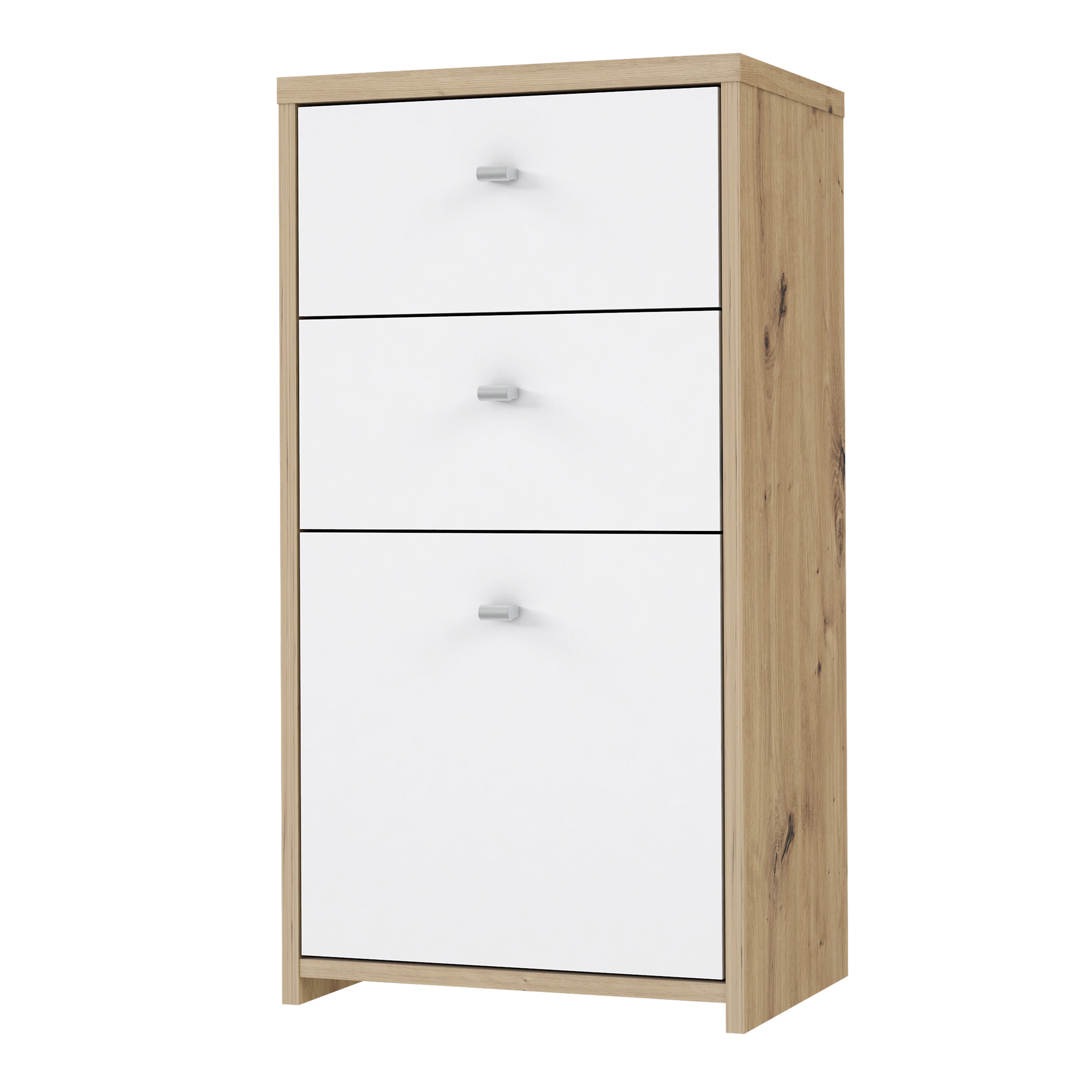Best Chest Storage Cabinet 2 Drawers 1 Door in Artisan Oak/White – FTG, view 3