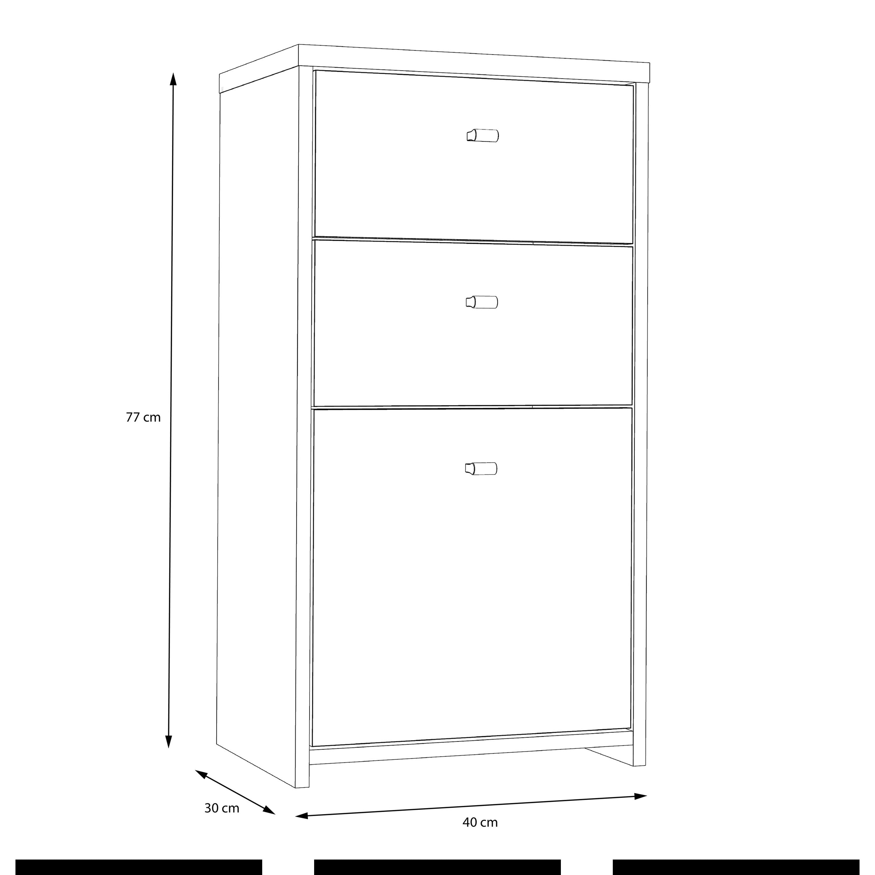 Best Chest Storage Cabinet 2 Drawers 1 Door in Artisan Oak/White – FTG, view 8