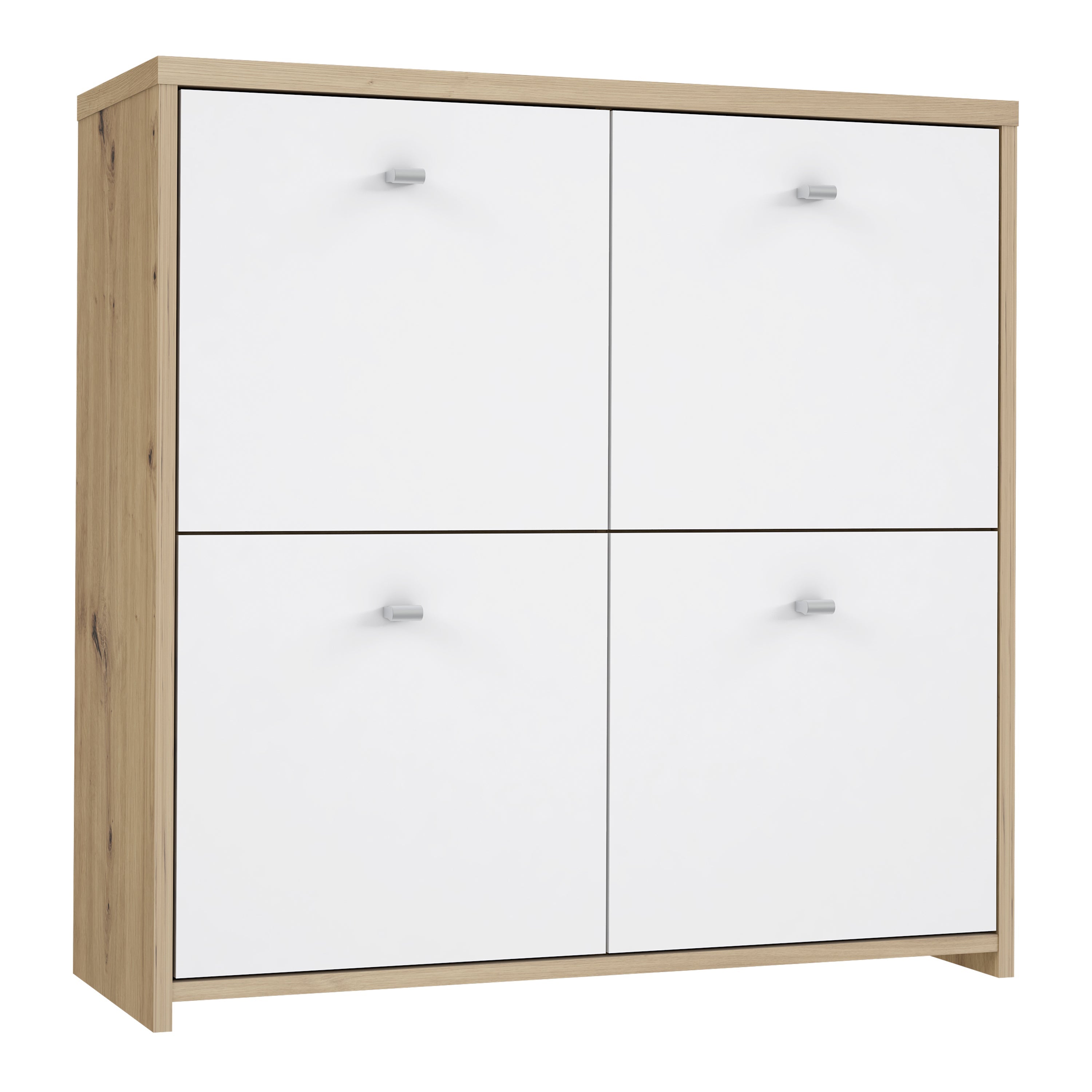 Best Chest Storage Cabinet with 4 Doors in Artisan Oak/White – FTG
