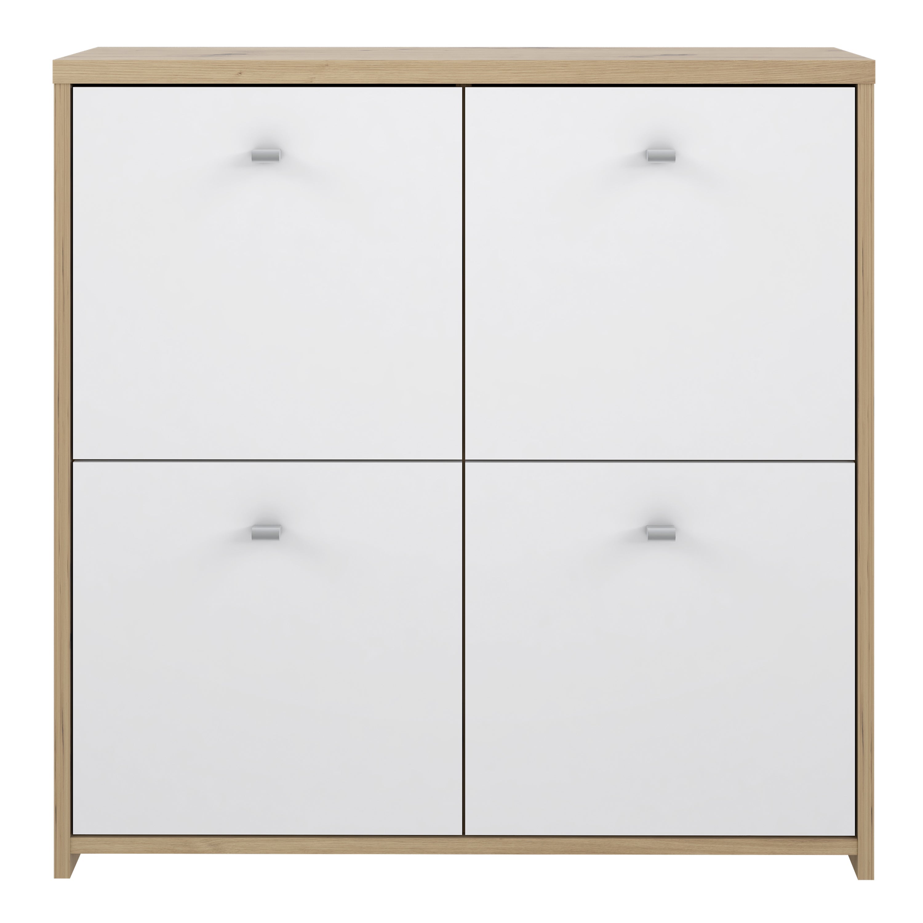 Best Chest Storage Cabinet with 4 Doors in Artisan Oak/White – FTG, view 2