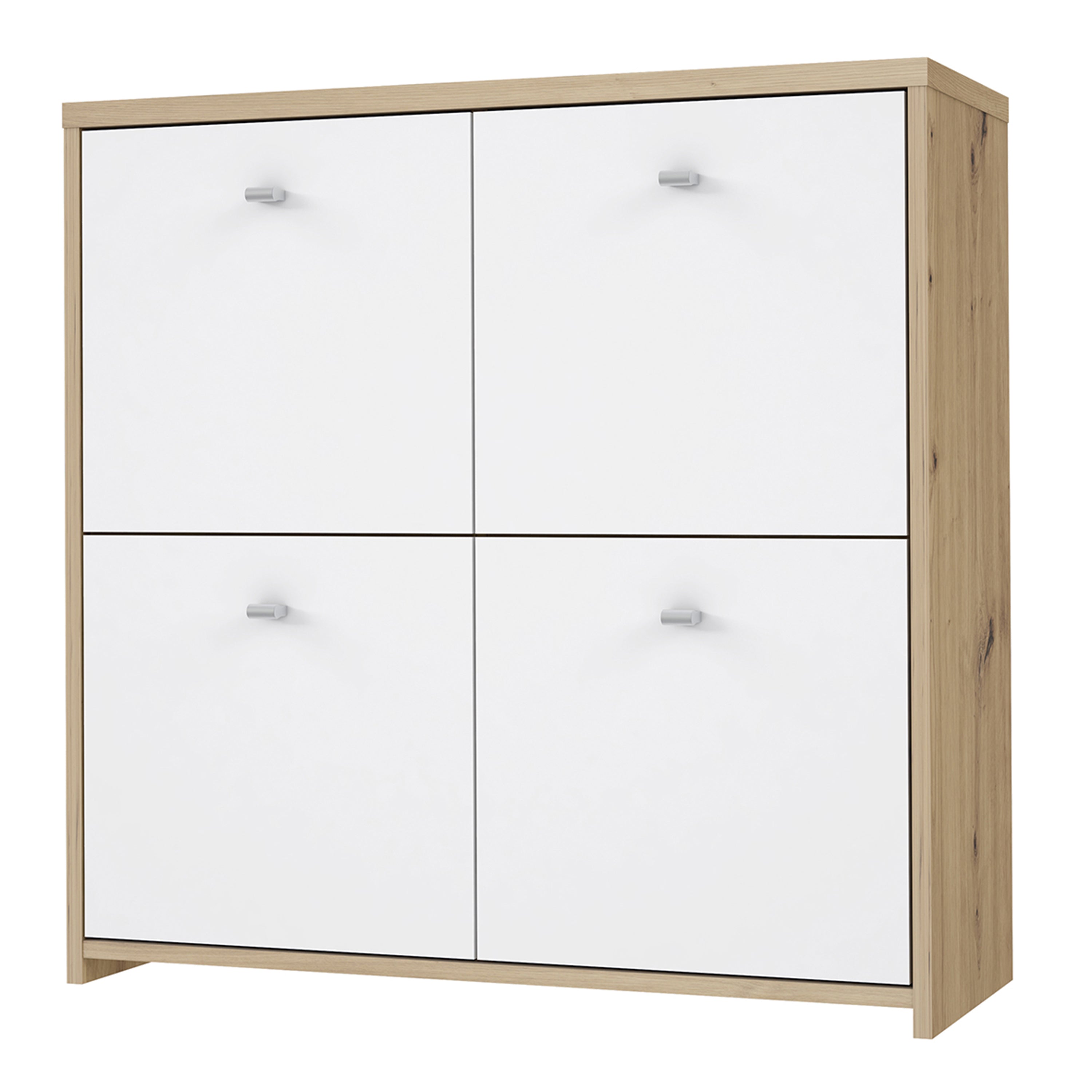 Best Chest Storage Cabinet with 4 Doors in Artisan Oak/White – FTG, view 3