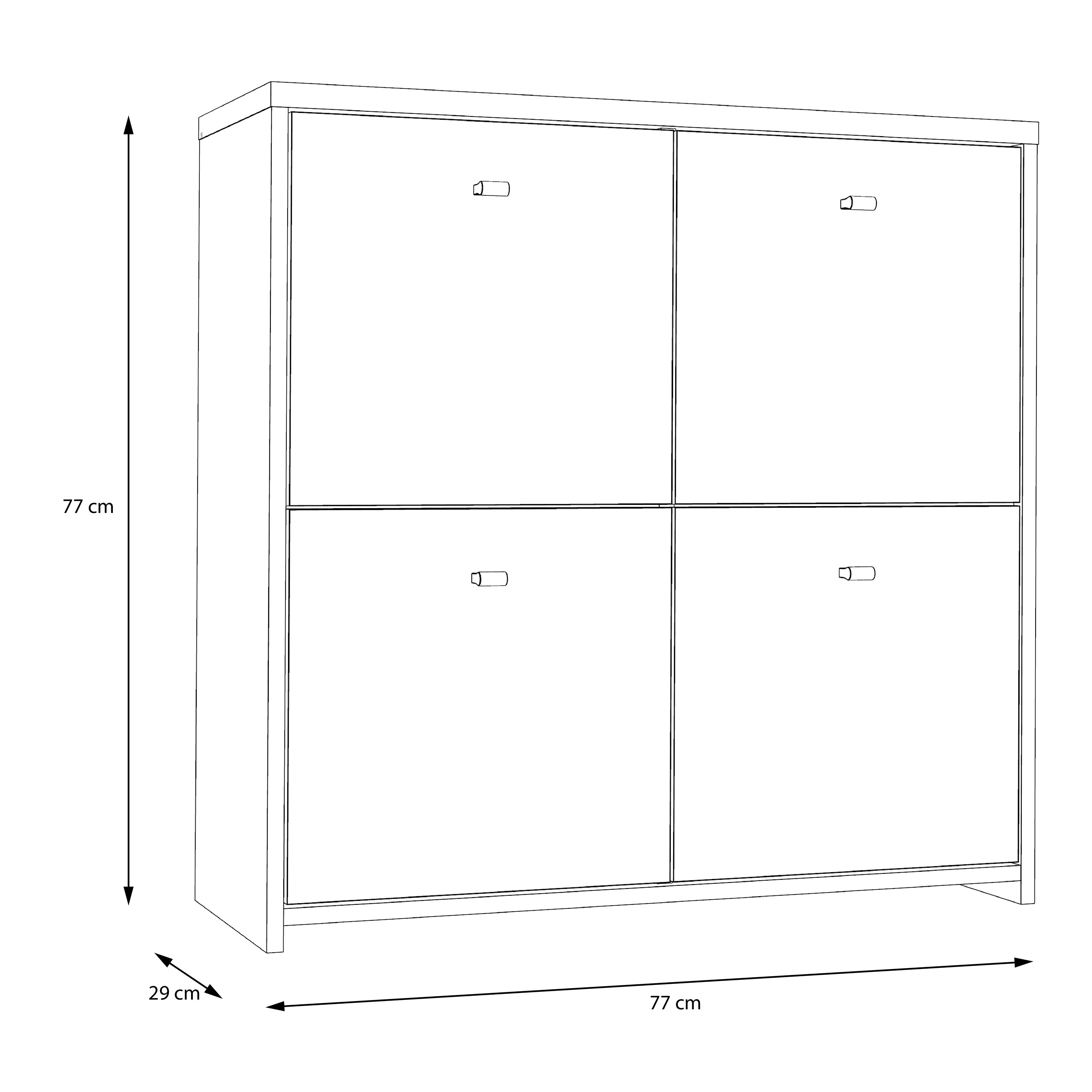 Best Chest Storage Cabinet with 4 Doors in Artisan Oak/White – FTG, view 8