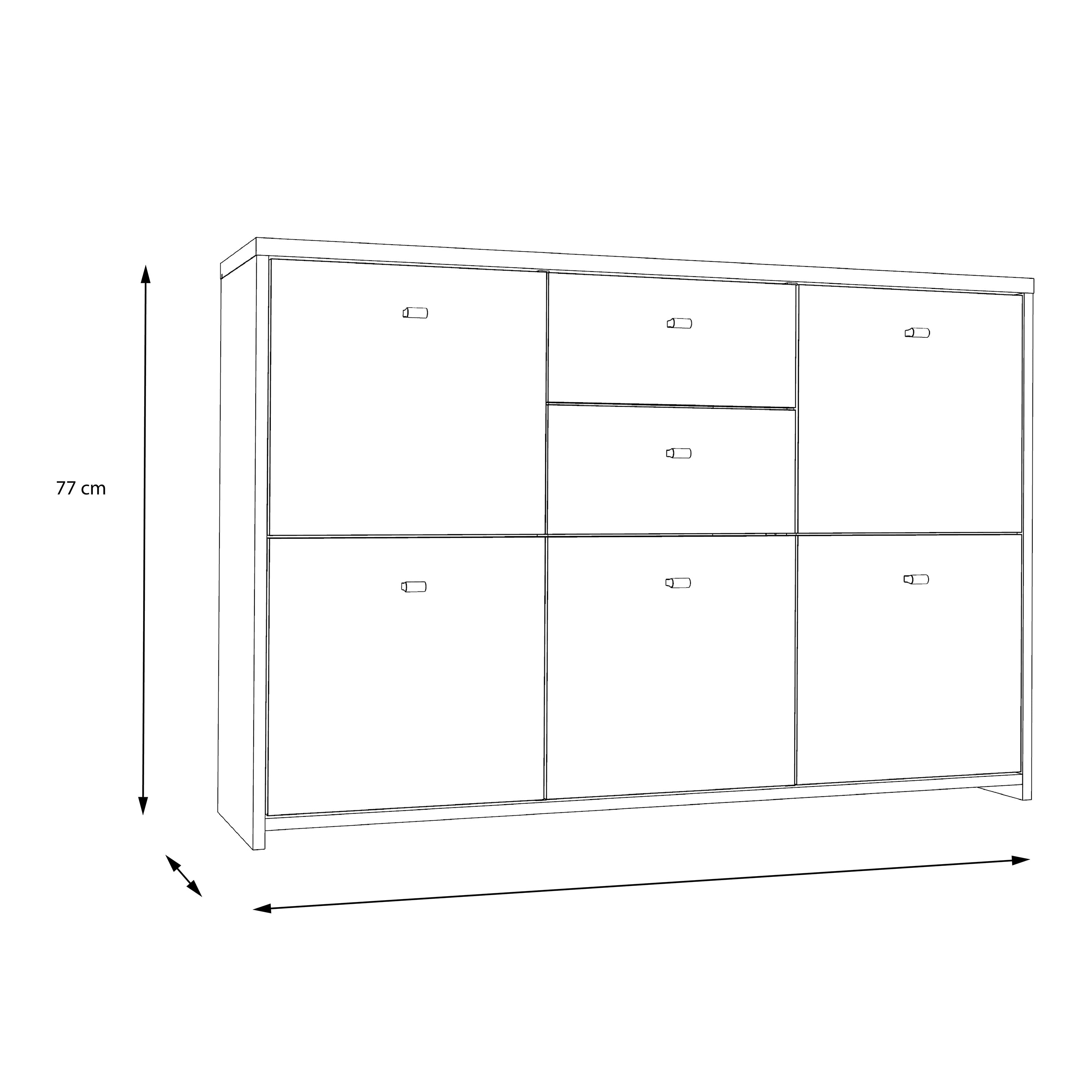 Best Chest Storage Cabinet with 2 Drawers and 5 Doors in Concrete Optic Dark Grey/Old - Wood Vintage – FTG, view 6
