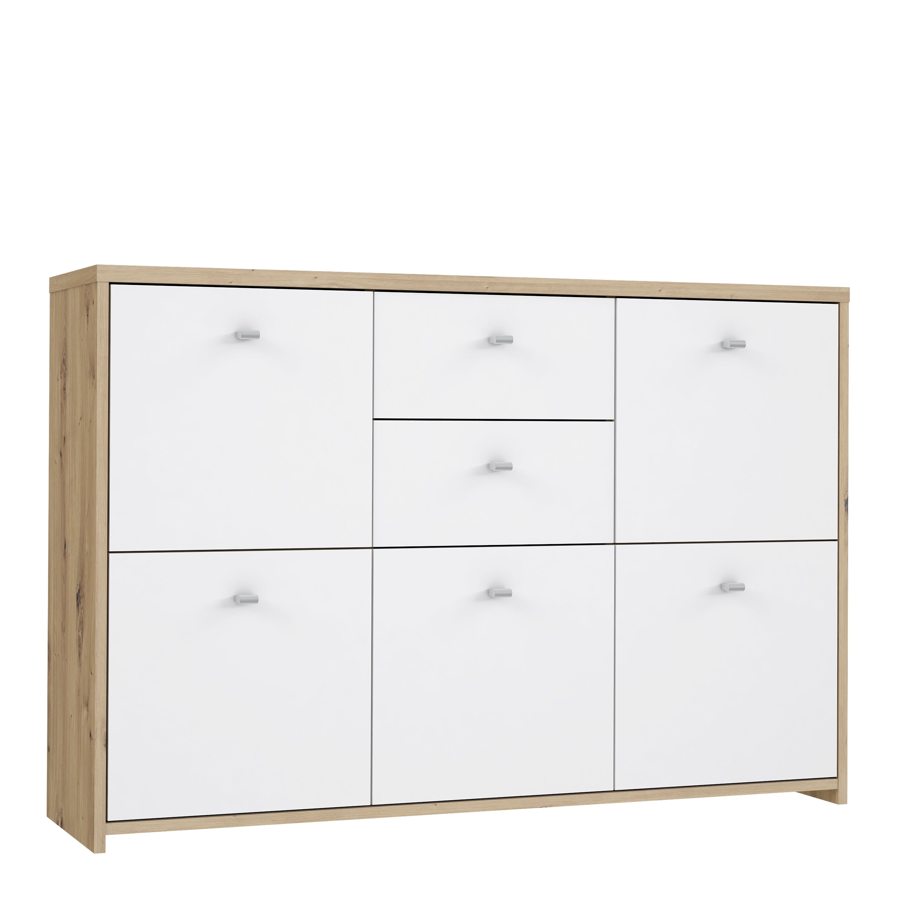 Best Chest Storage Cabinet with 2 Drawers and 5 Doors in Artisan Oak/White – FTG