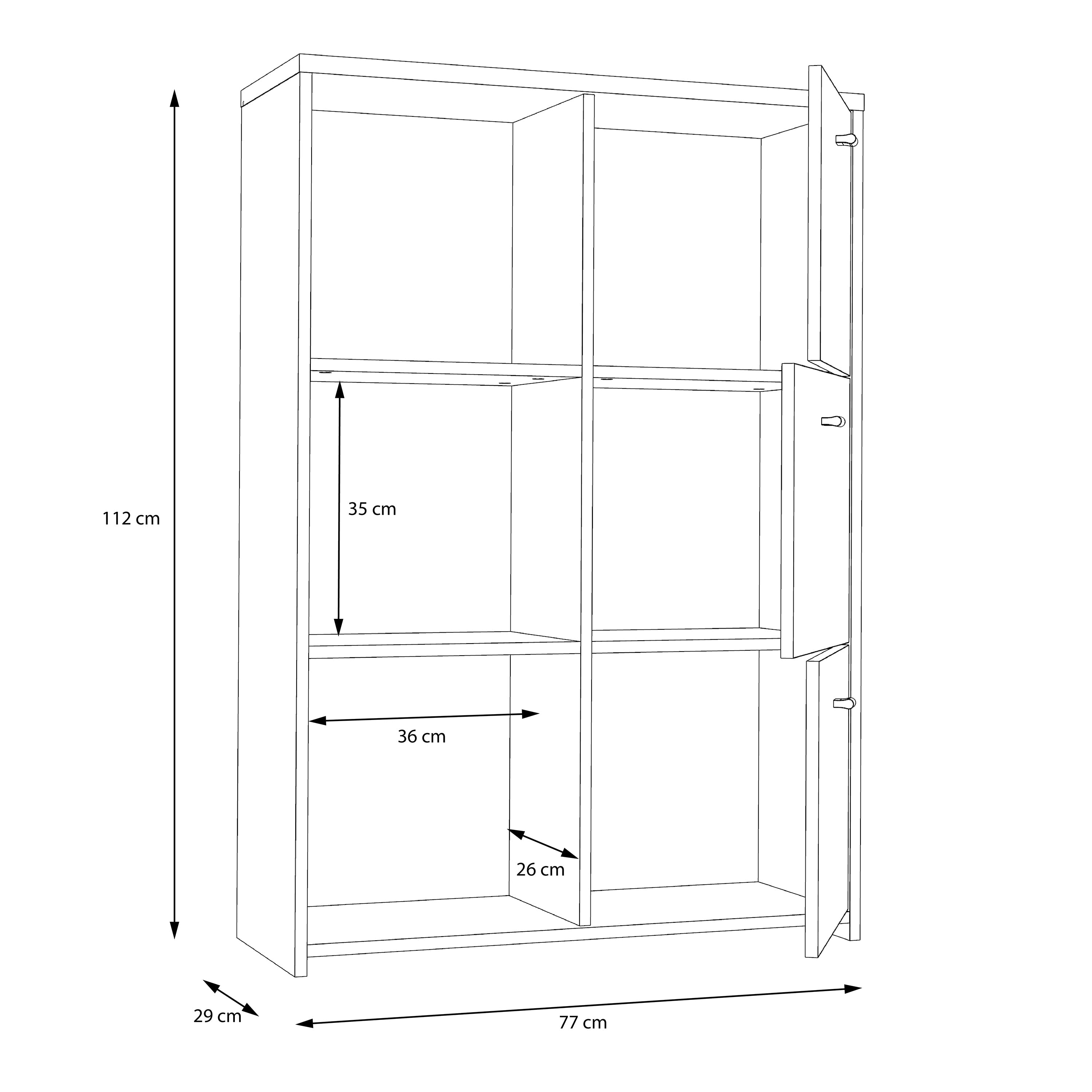 Best Chest Storage Cabinet with 6 Doors in Concrete Optic Dark Grey/Old - Wood Vintage – FTG, view 7
