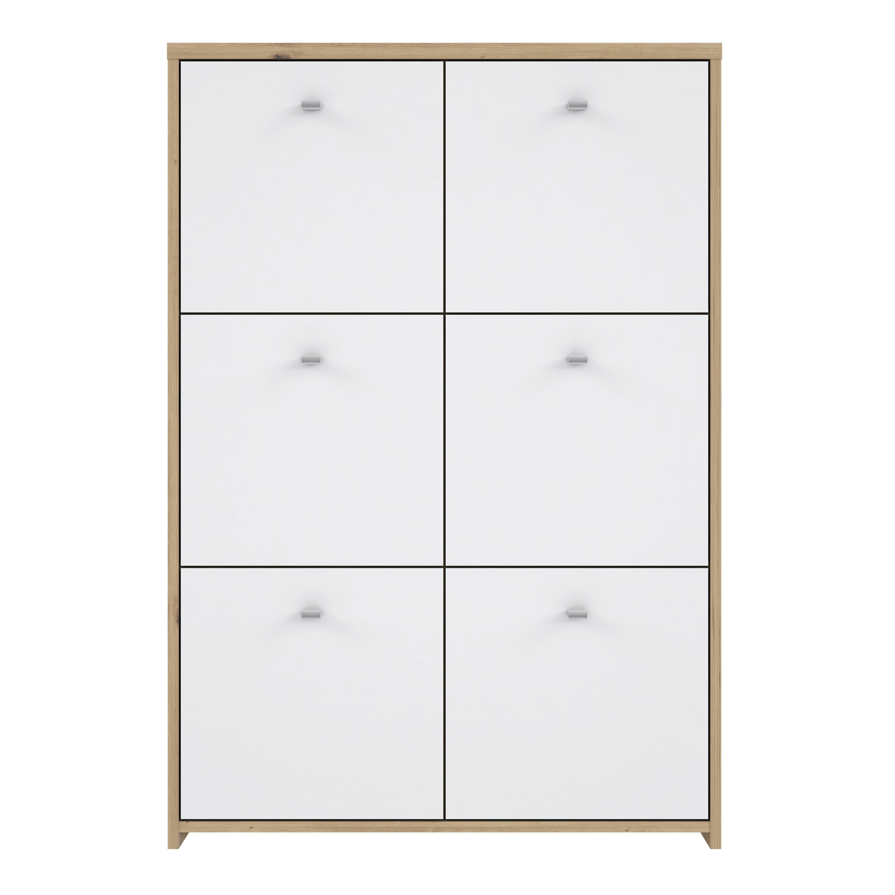 Best Chest Storage Cabinet with 6 Doors in Artisan Oak/White – FTG, view 2