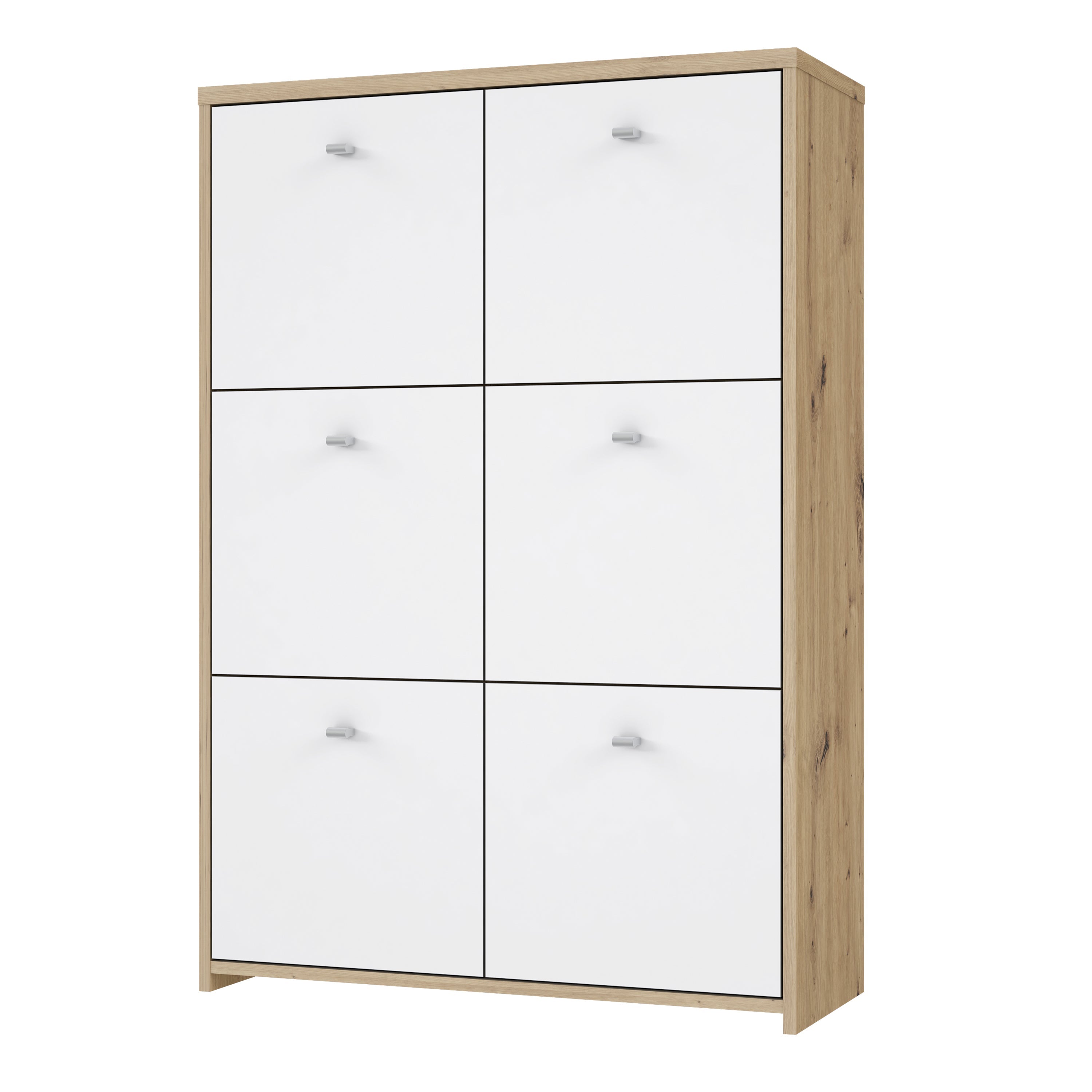 Best Chest Storage Cabinet with 6 Doors in Artisan Oak/White – FTG, view 3