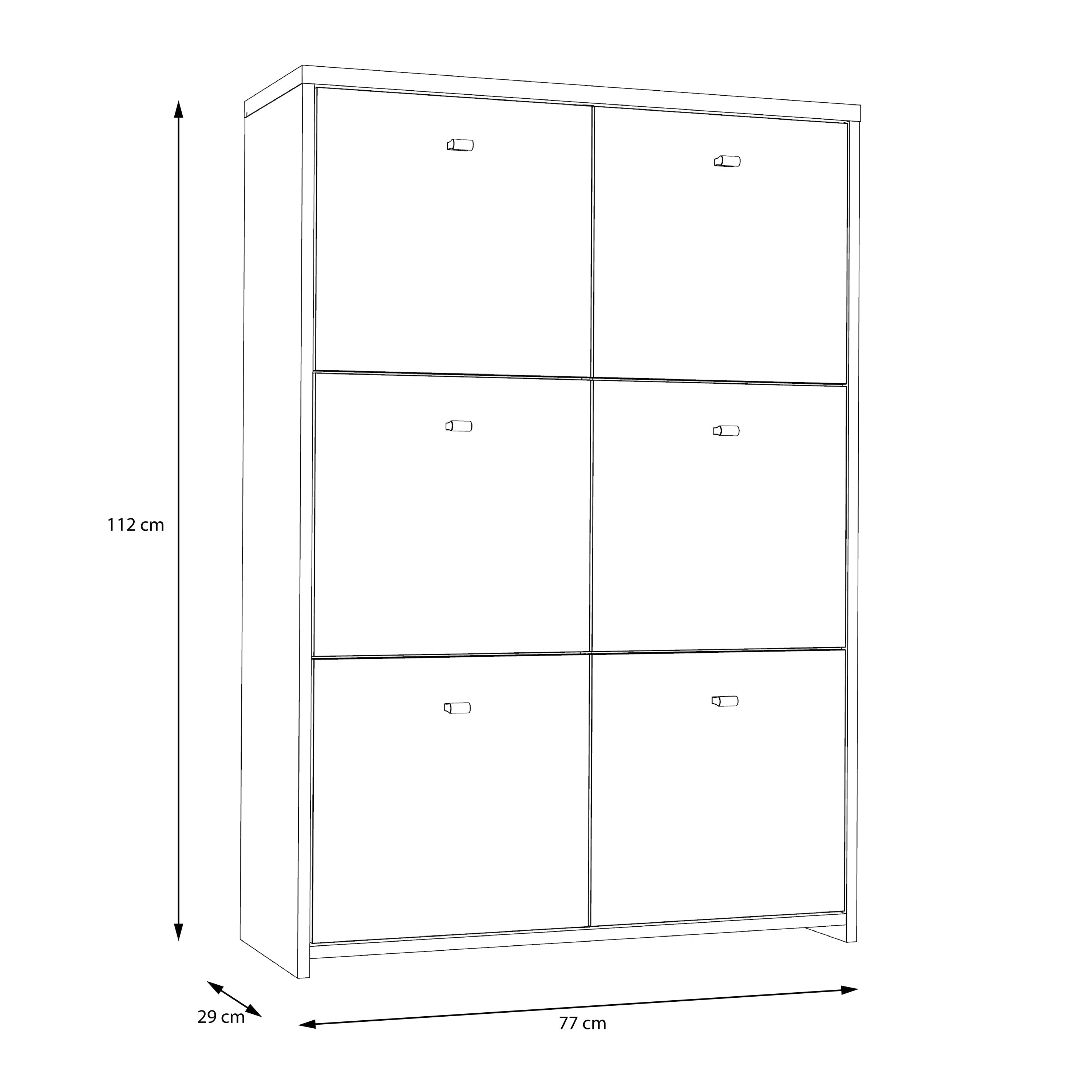 Best Chest Storage Cabinet with 6 Doors in Artisan Oak/White – FTG, view 8