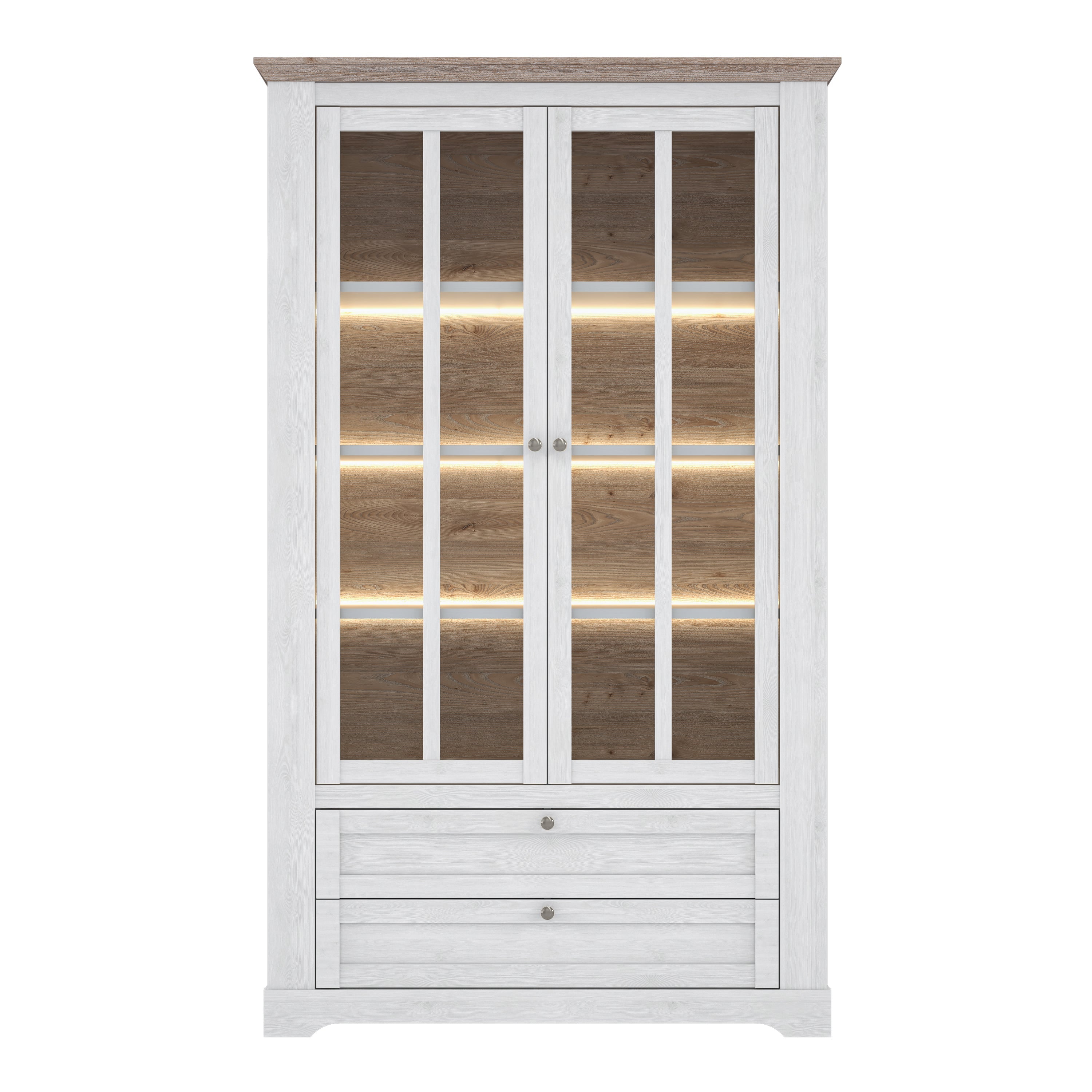 Illoppa Display Cabinet in Snowy Oak/Oak Nelson – FTG, view 2