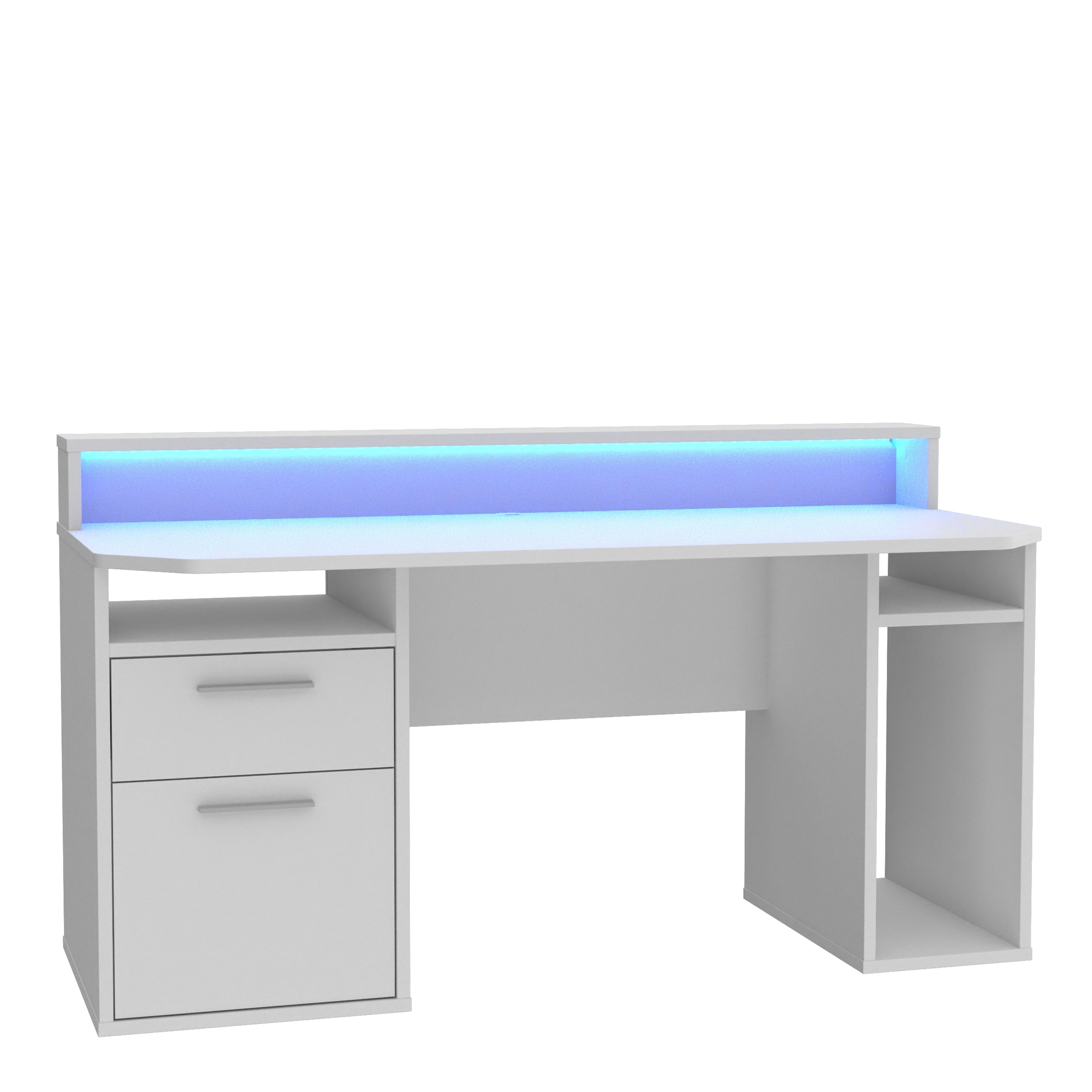 Tezaur White Gaming Desk with Colour Changing LED – FTG, view 5