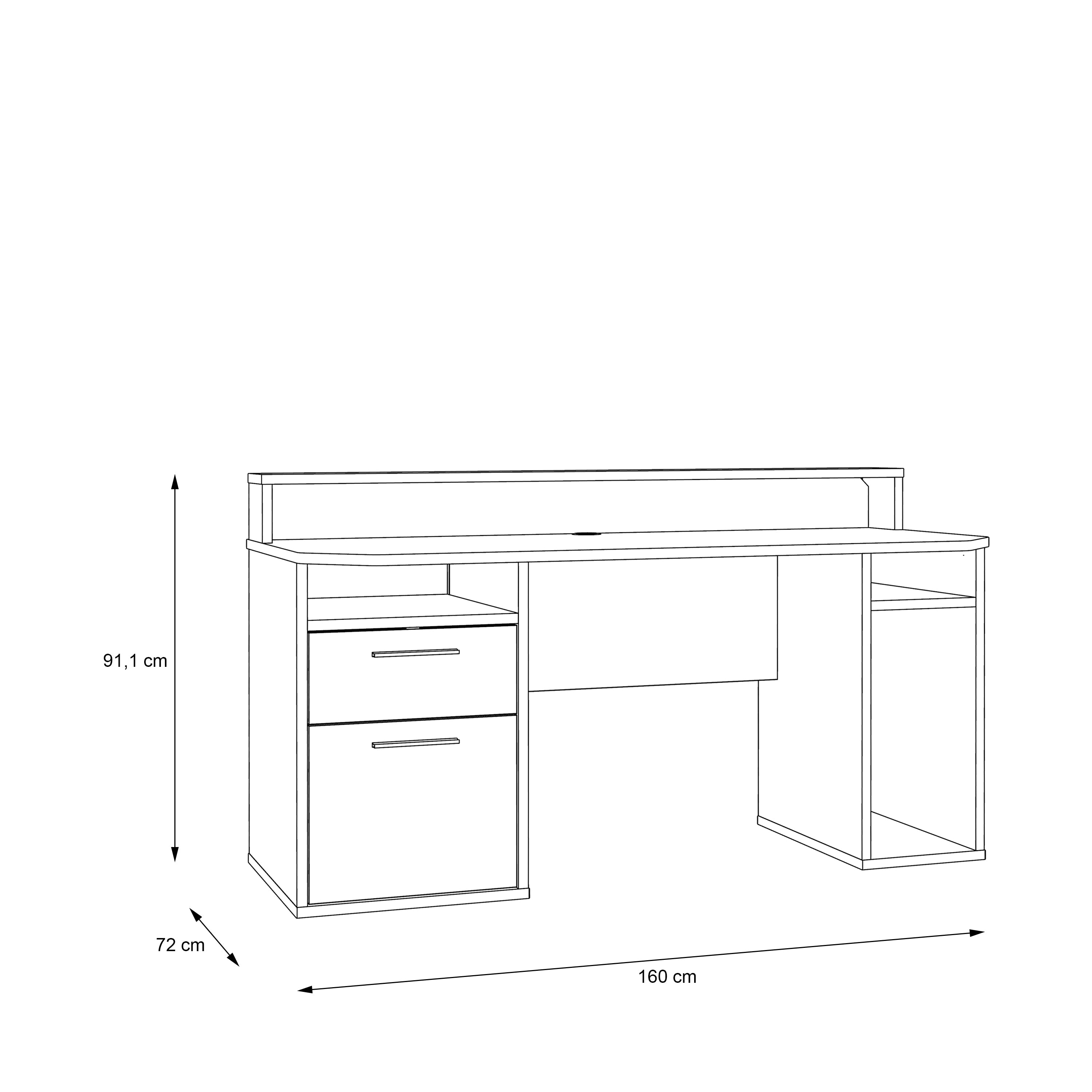 Tezaur White Gaming Desk with Colour Changing LED – FTG, view 8