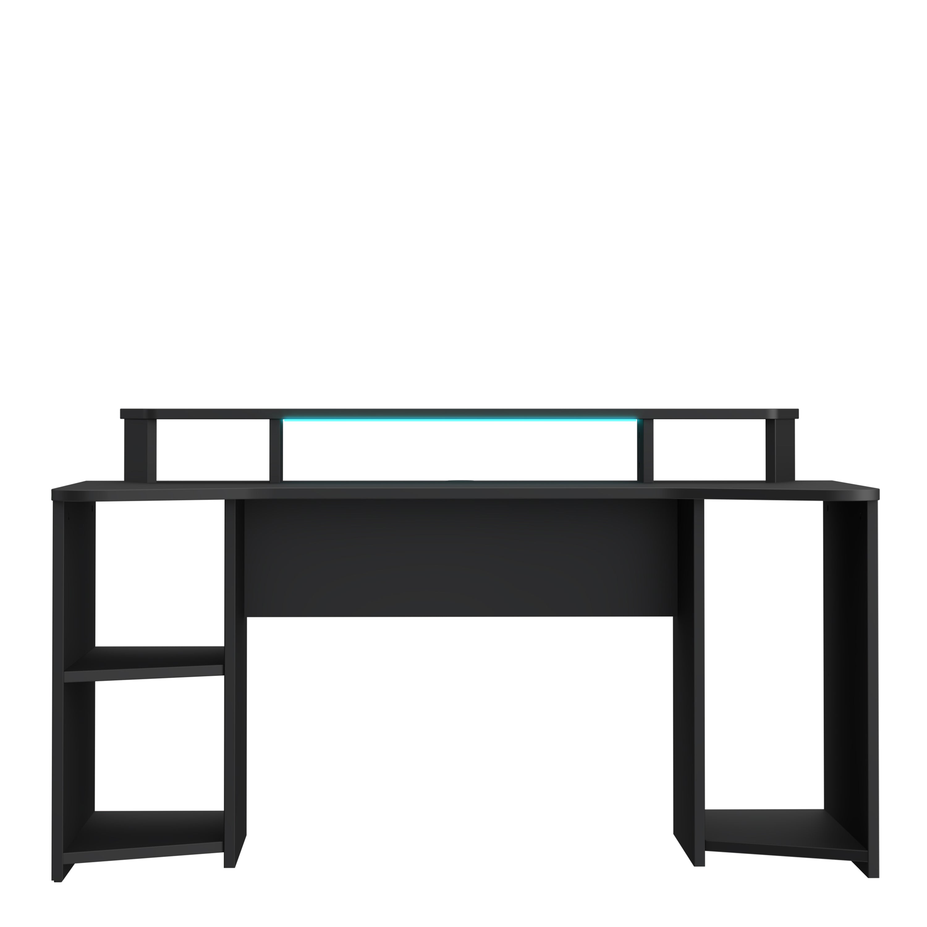 Tezaur Curved Black Gaming Desk with Colour Changing LED – FTG, view 2