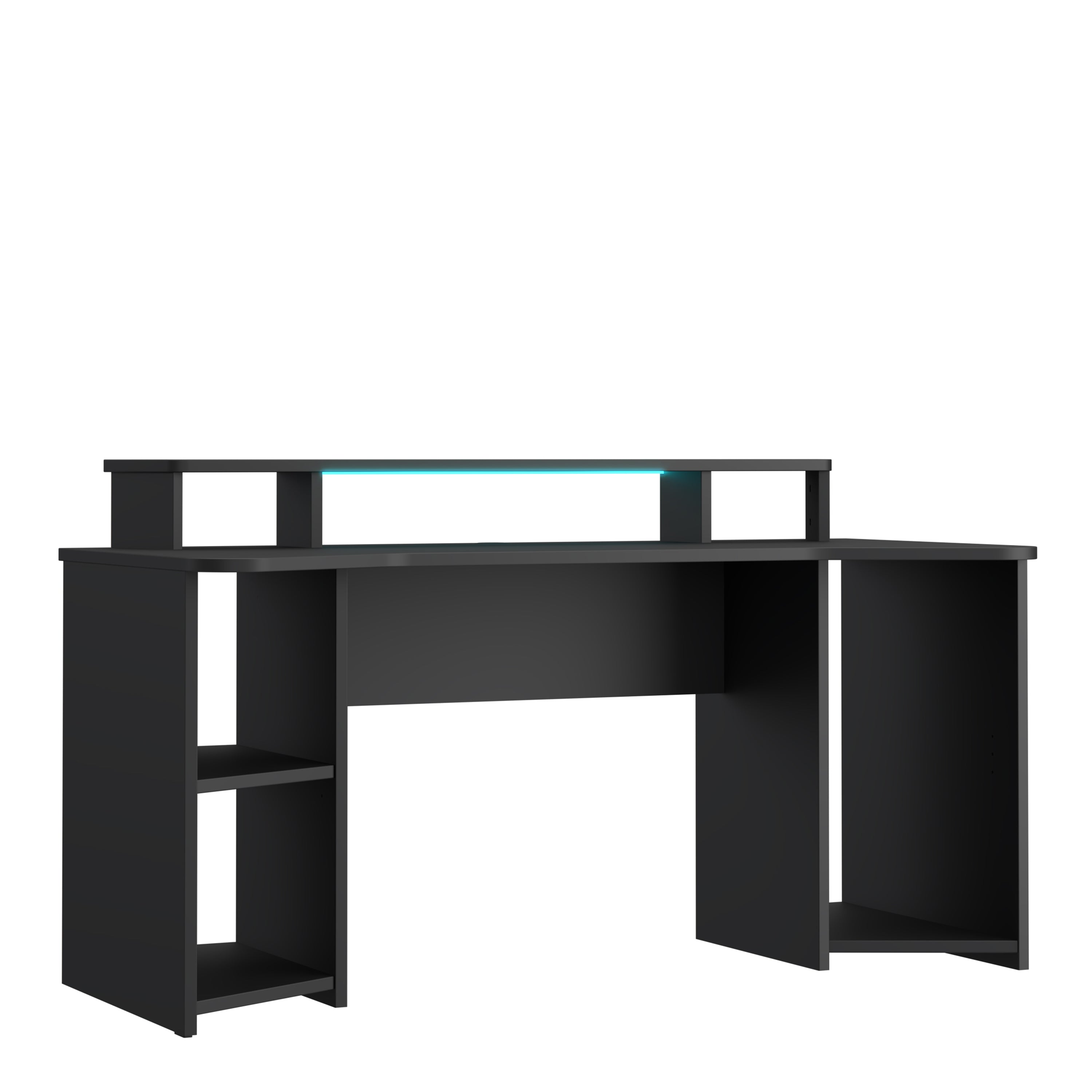 Tezaur Curved Black Gaming Desk with Colour Changing LED – FTG, view 3