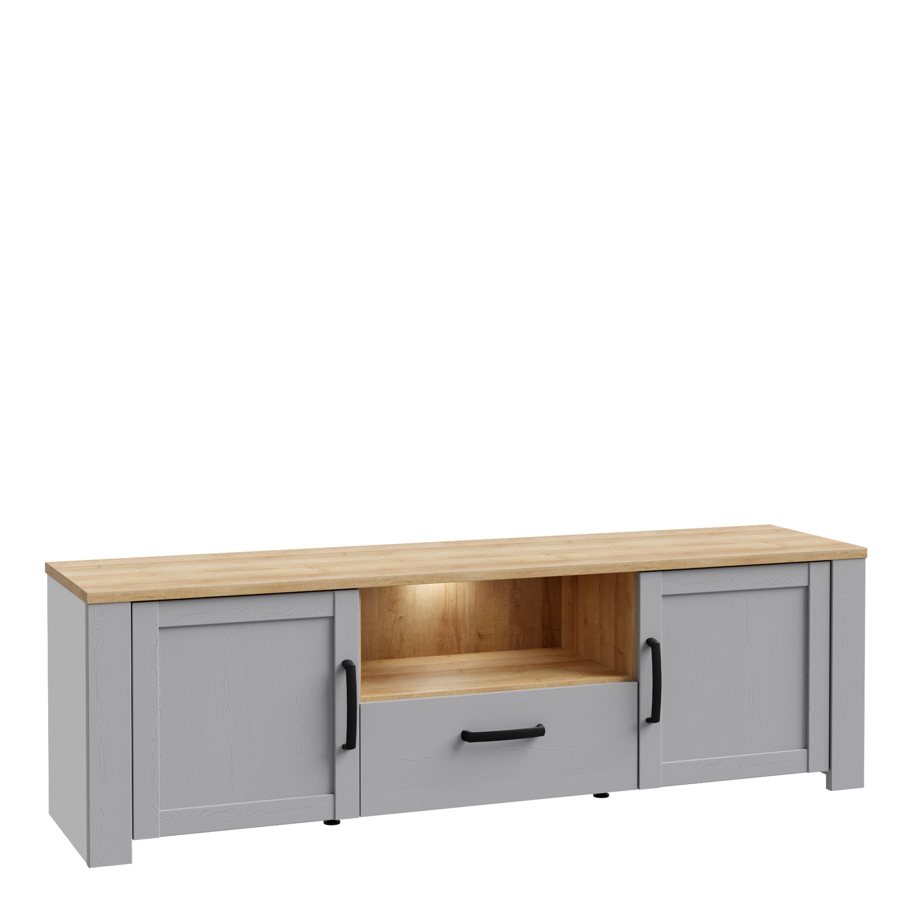 Bohol TV Unit Inc. LED Light in Riviera Oak/Grey Oak – FTG