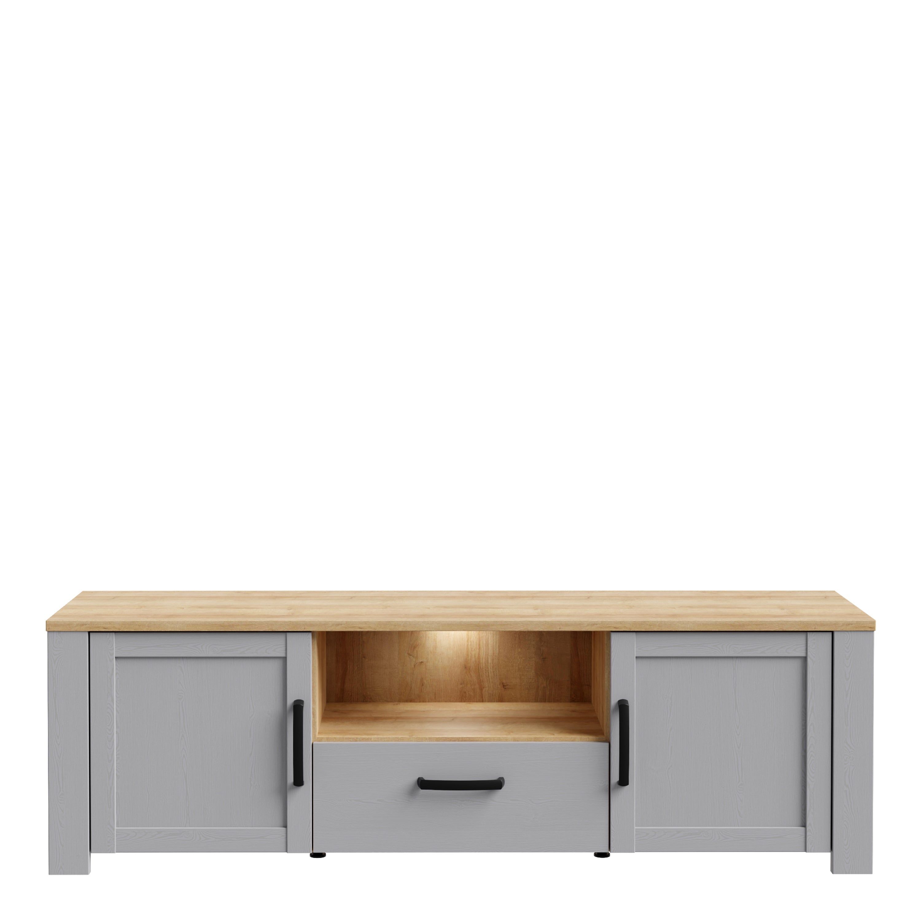 Bohol TV Unit Inc. LED Light in Riviera Oak/Grey Oak – FTG, view 2