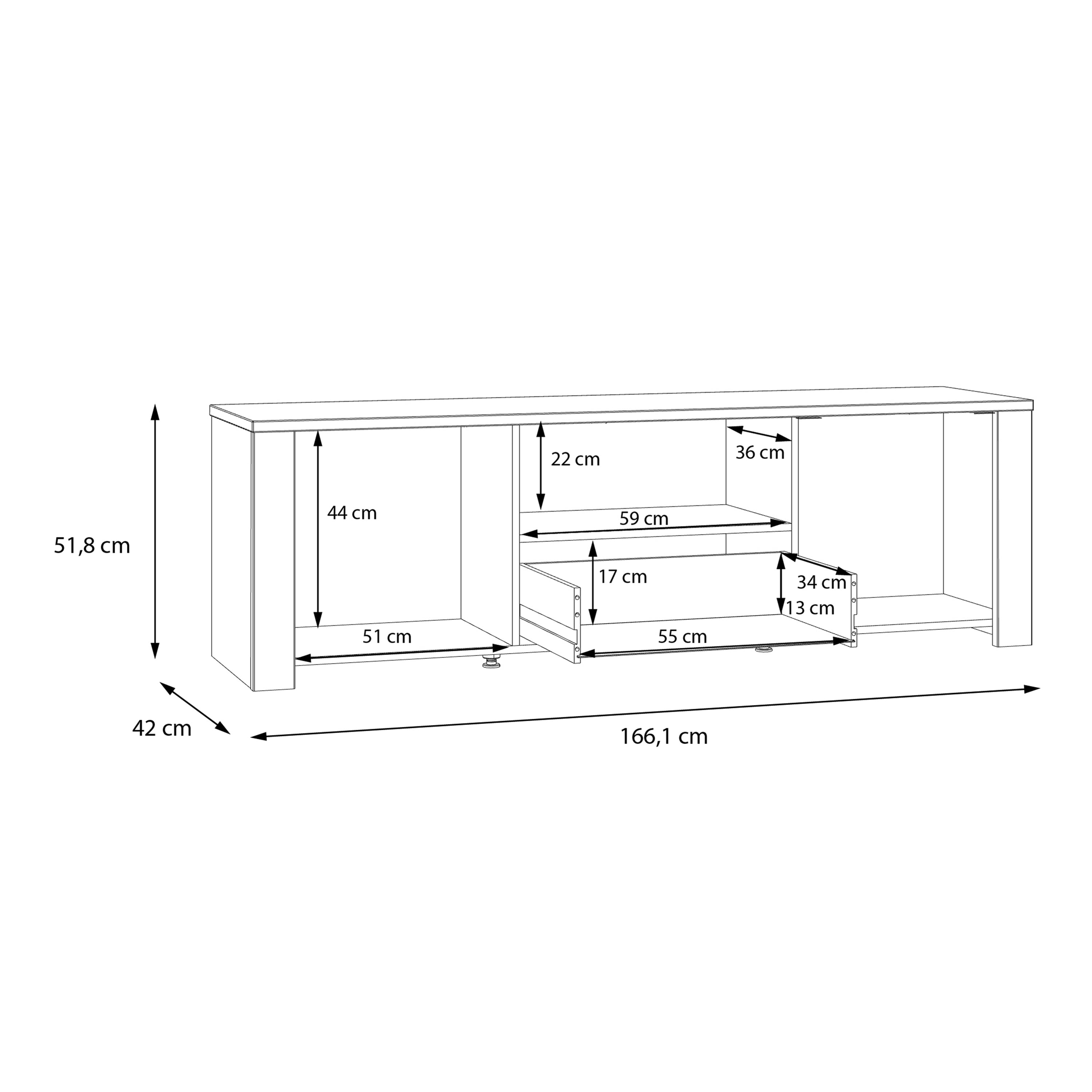 Bohol TV Unit Inc. LED Light in Riviera Oak/Grey Oak – FTG, view 9