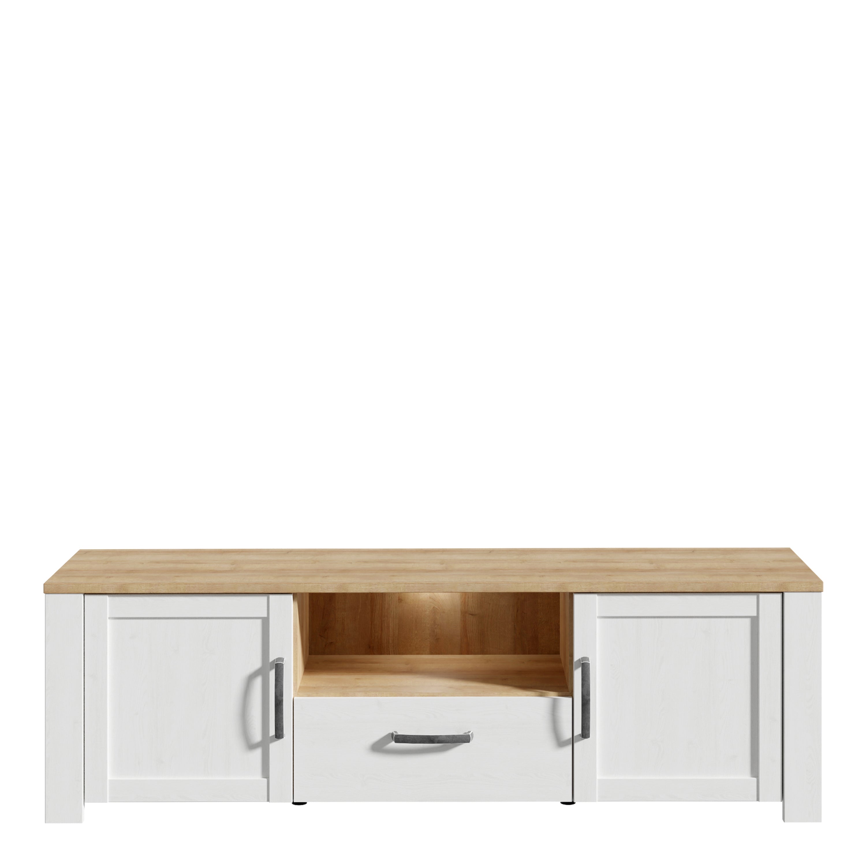 Bohol TV Unit inc. LED Light in Riviera Oak/White – FTG, view 2