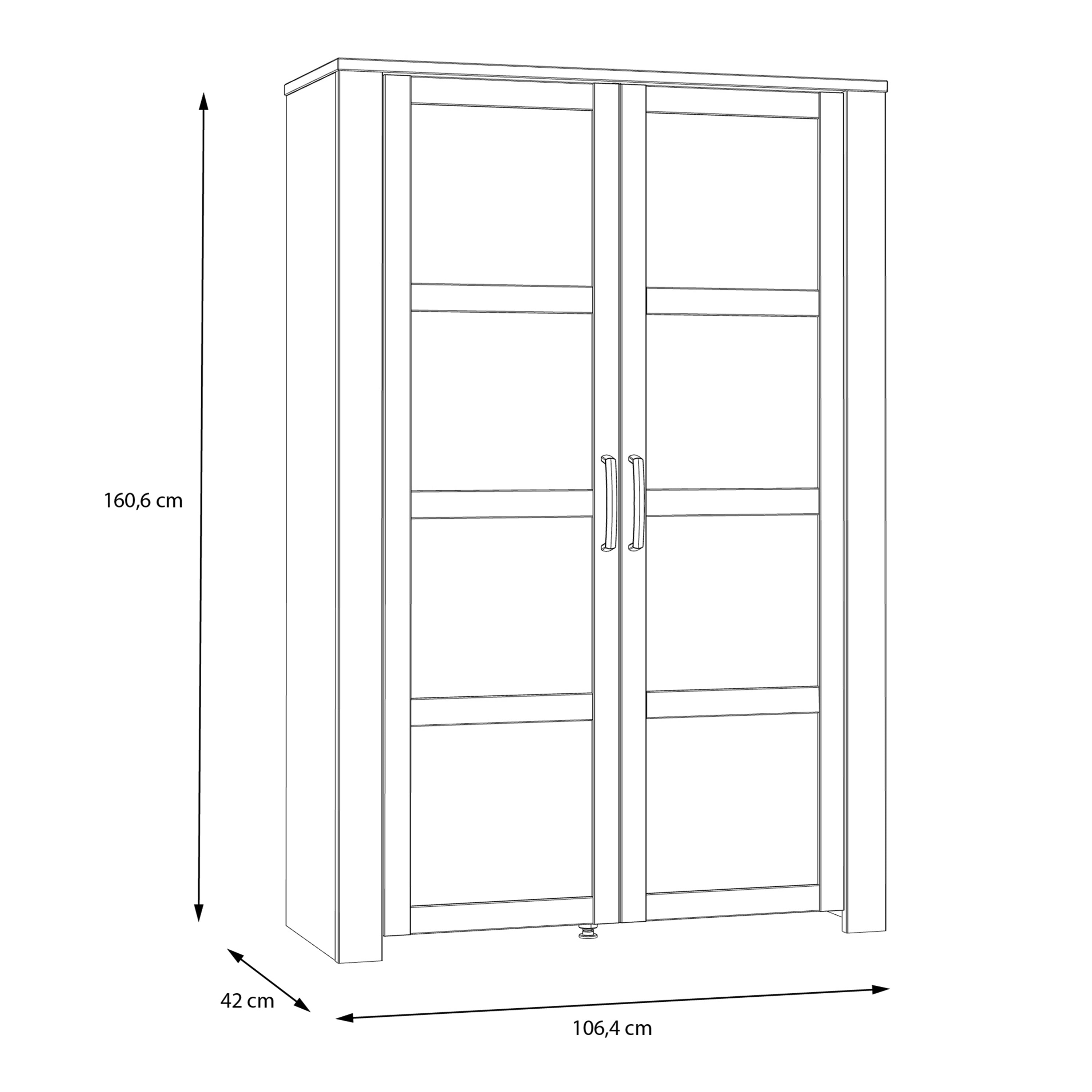 Bohol Display Cabinet inc. 2x LED Lights in Riviera Oak/Grey Oak – FTG, view 7