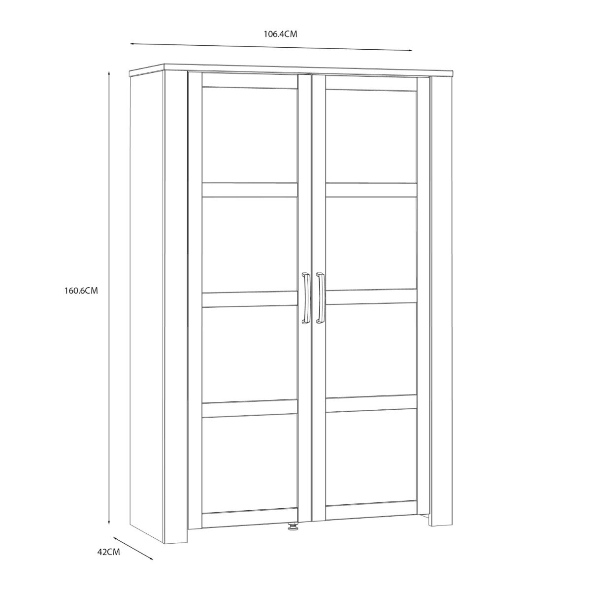 Bohol Display Cabinet inc. 2x LED Lights in Riviera Oak/White – FTG, view 9