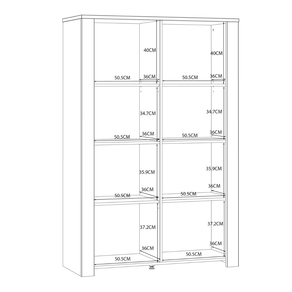 Bohol Display Cabinet inc. 2x LED Lights in Riviera Oak/White – FTG, view 10