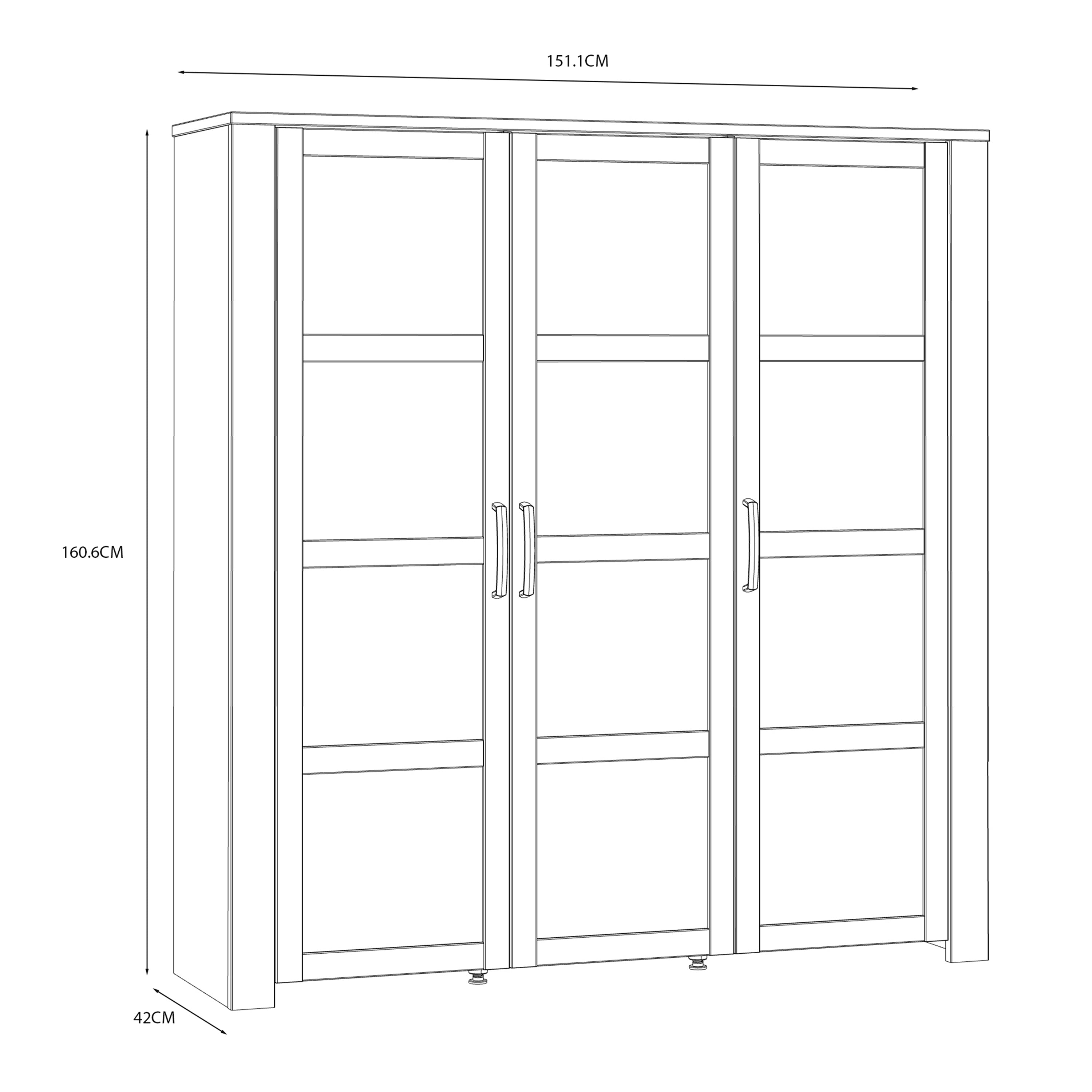 Bohol Large Display Cabinet inc. 4x LED Lights in Riviera Oak/Navy – FTG, view 7