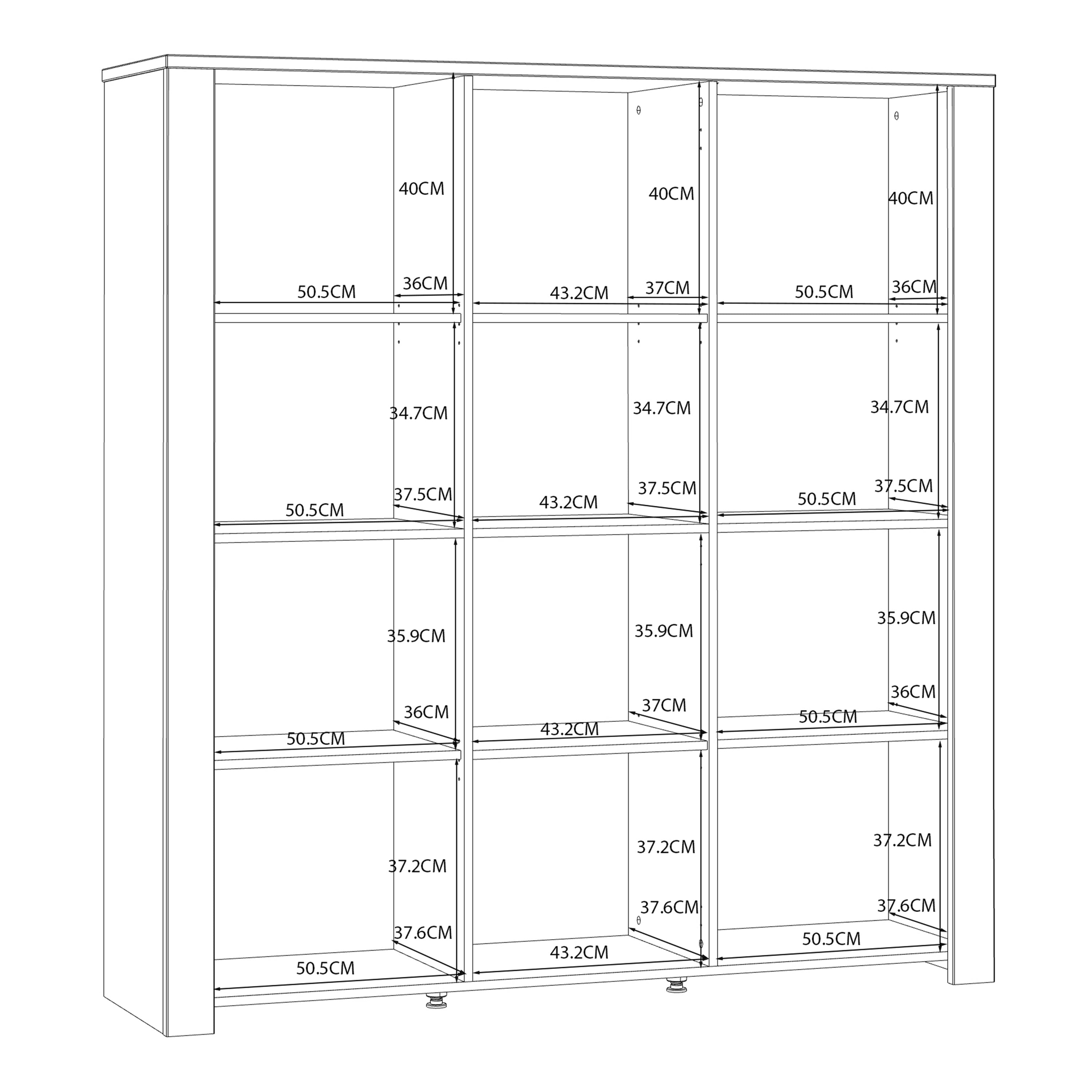 Bohol Large Display Cabinet inc. 4x LED Lights in Riviera Oak/Navy – FTG, view 8