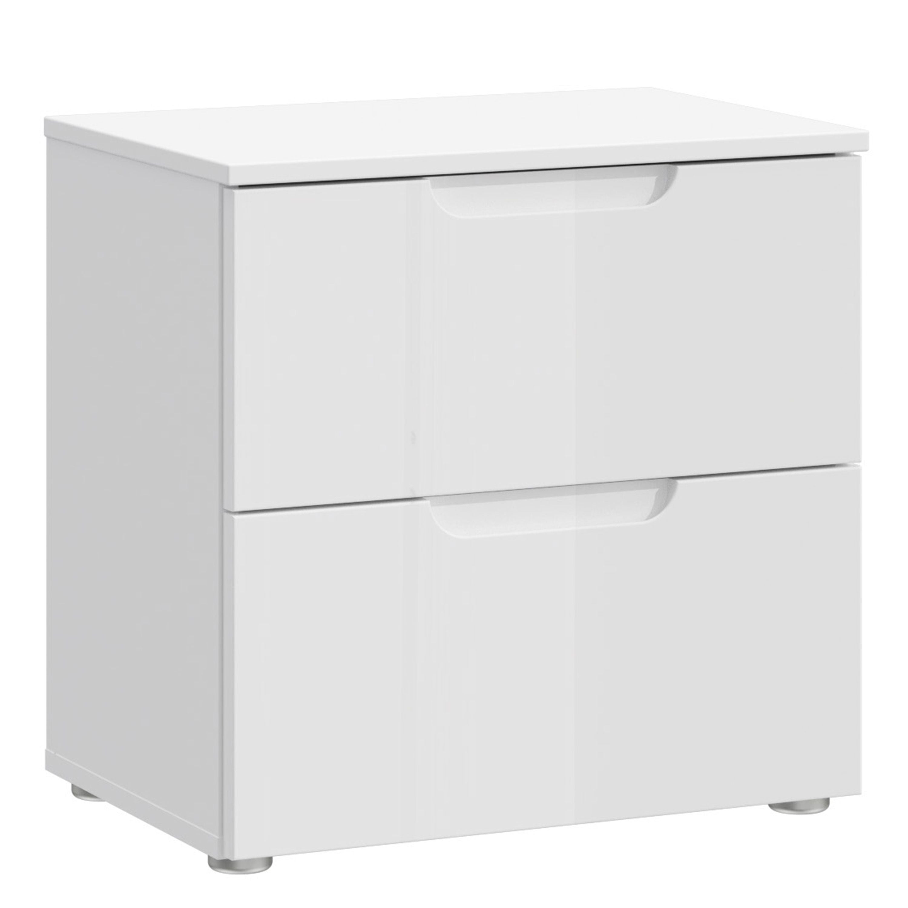 Sienna Bedside in White/White High Gloss – FTG