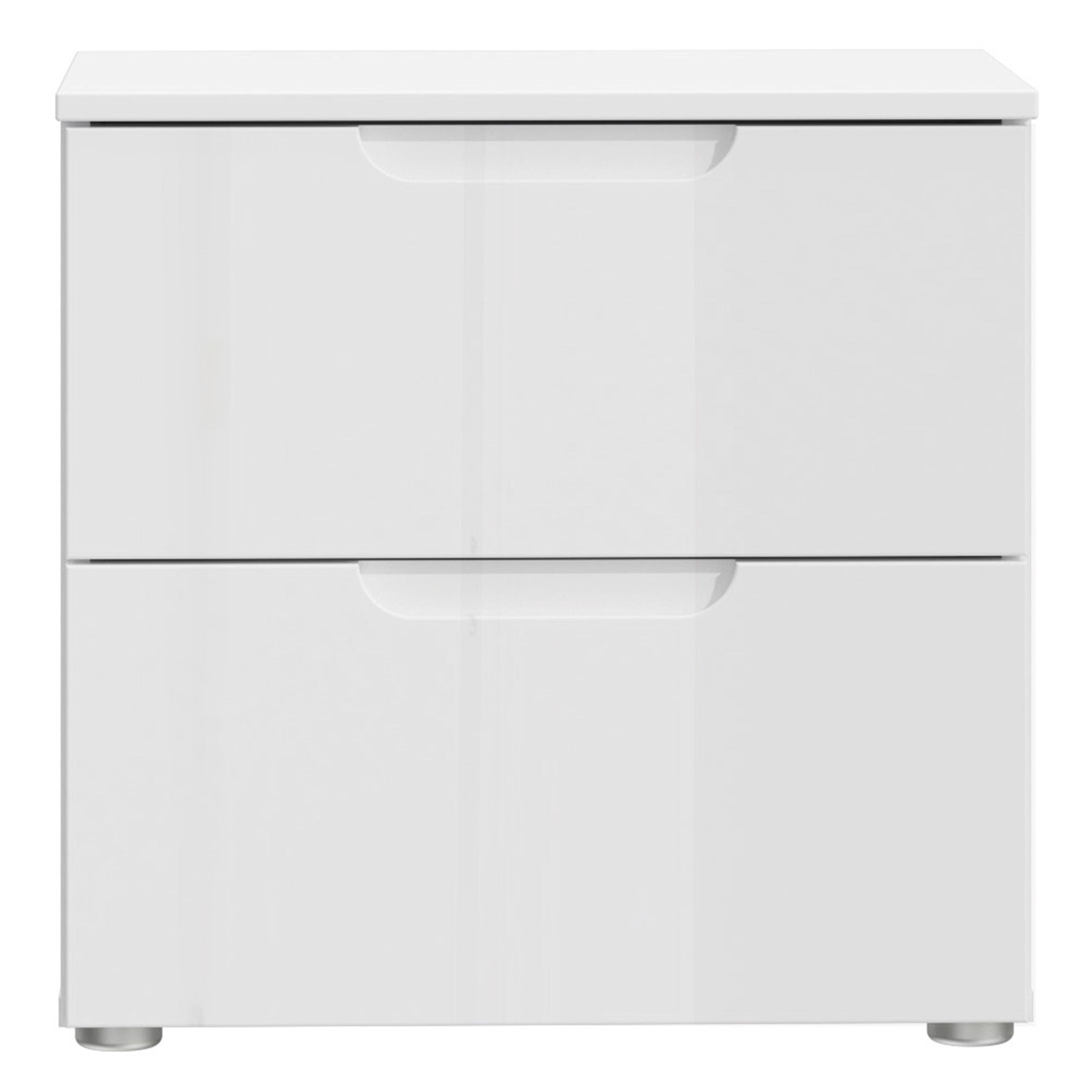 Sienna Bedside in White/White High Gloss – FTG, view 2