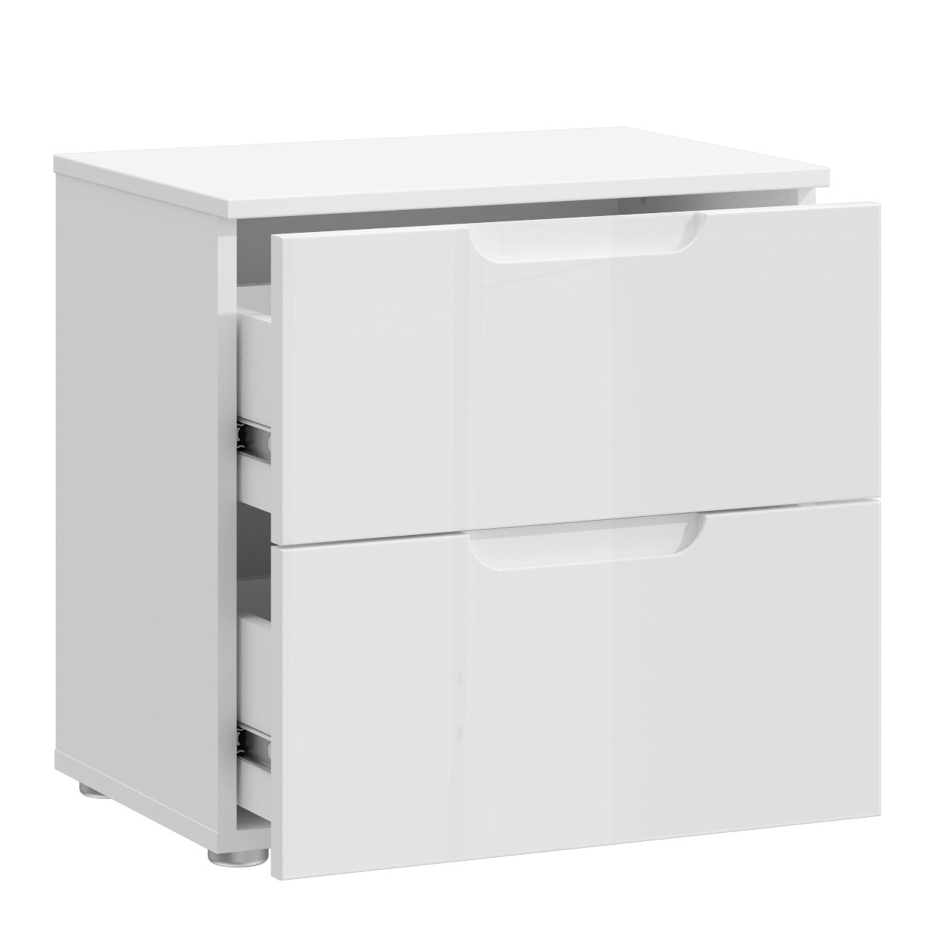 Sienna Bedside in White/White High Gloss – FTG, view 3